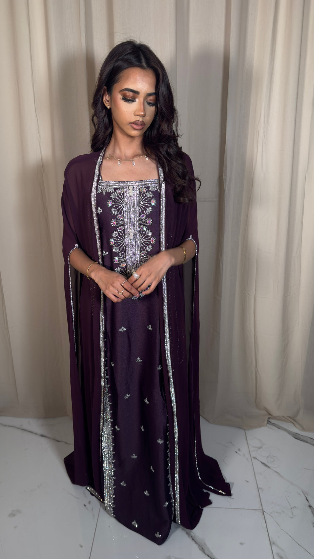 Dark Purple Corset Emirati Dress
