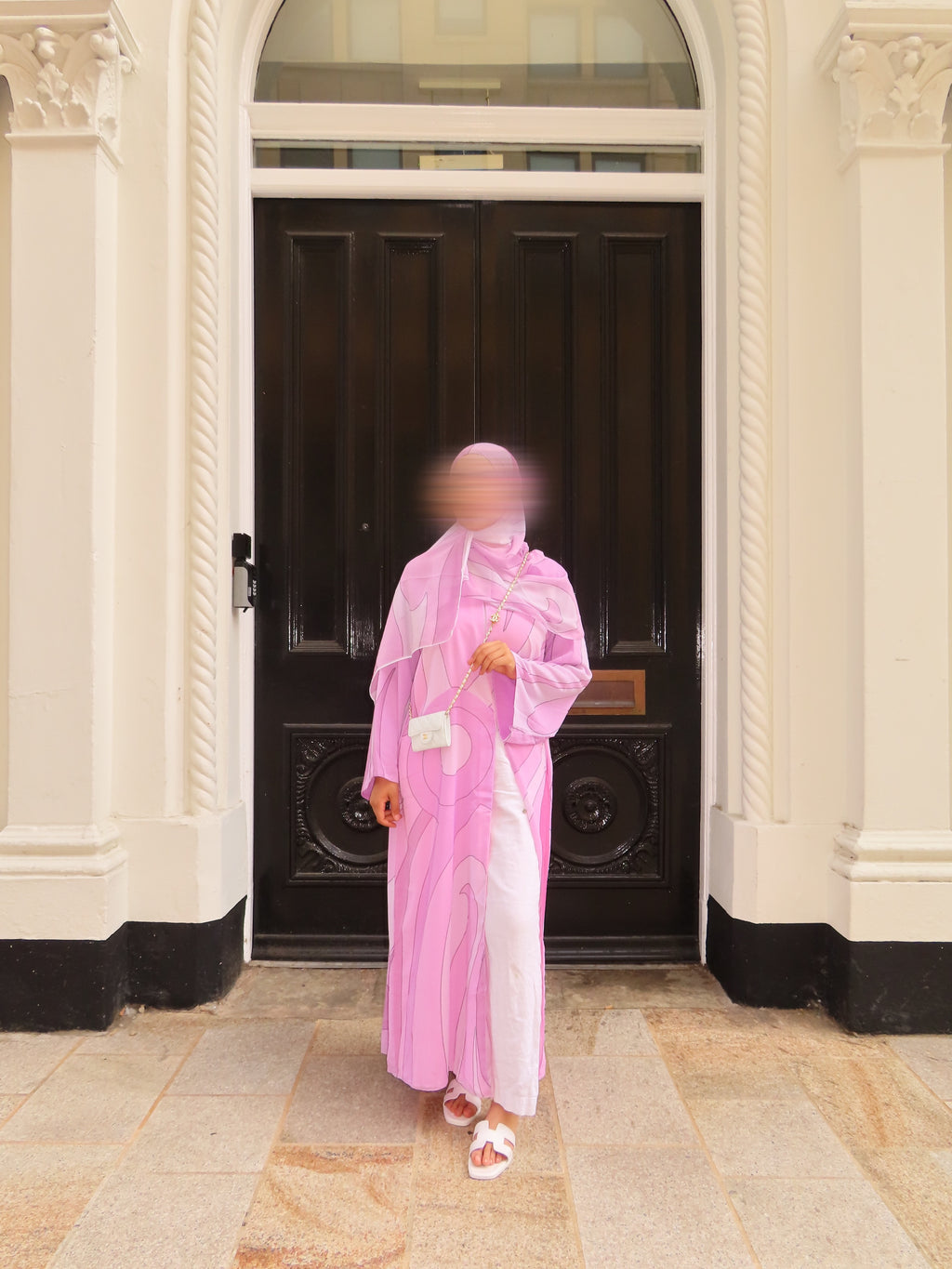 Pink Abstract Abaya
