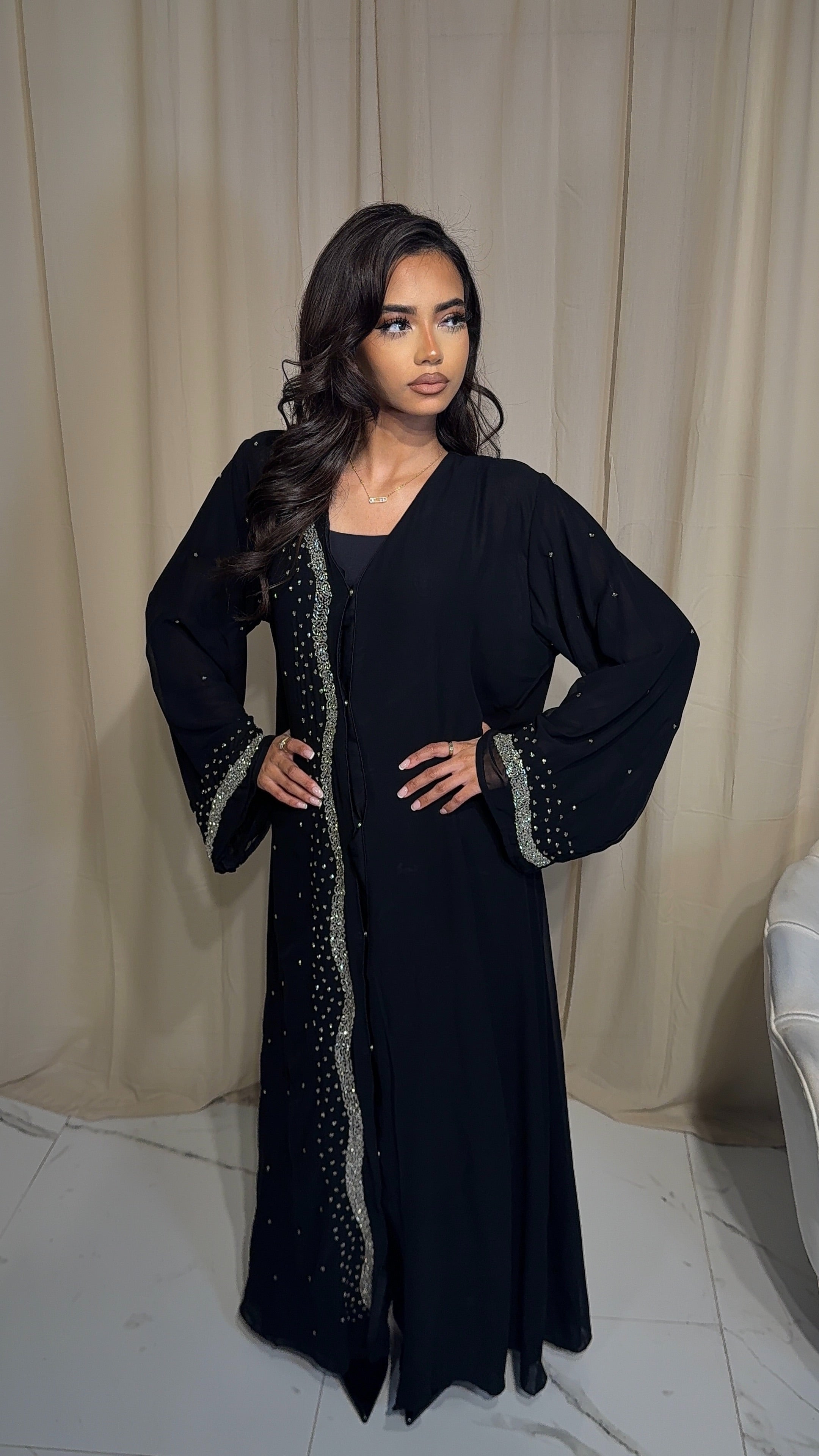 Zahraa Double Chiffon Abaya & Hijab