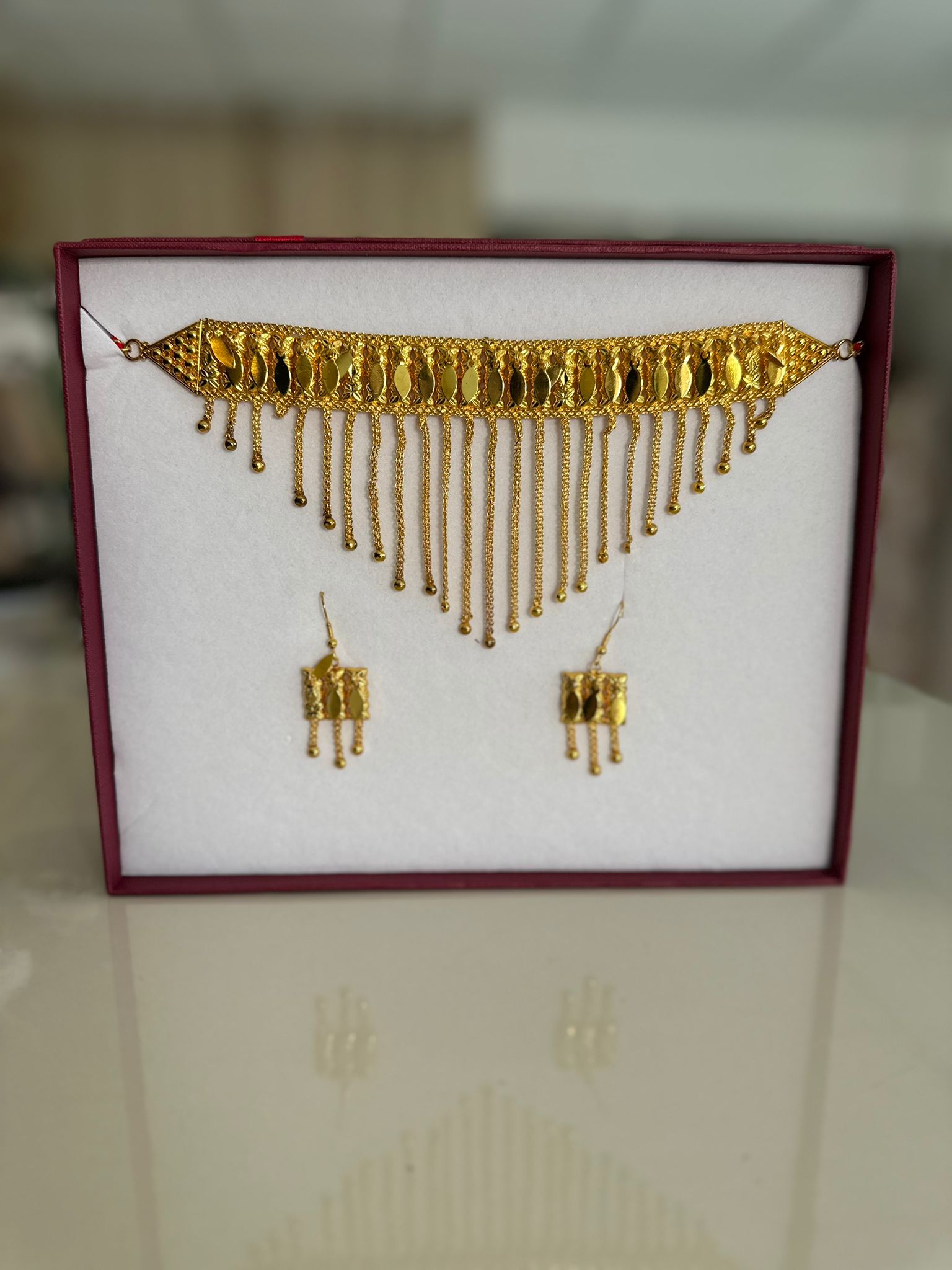 Gold Choker Necklace Set