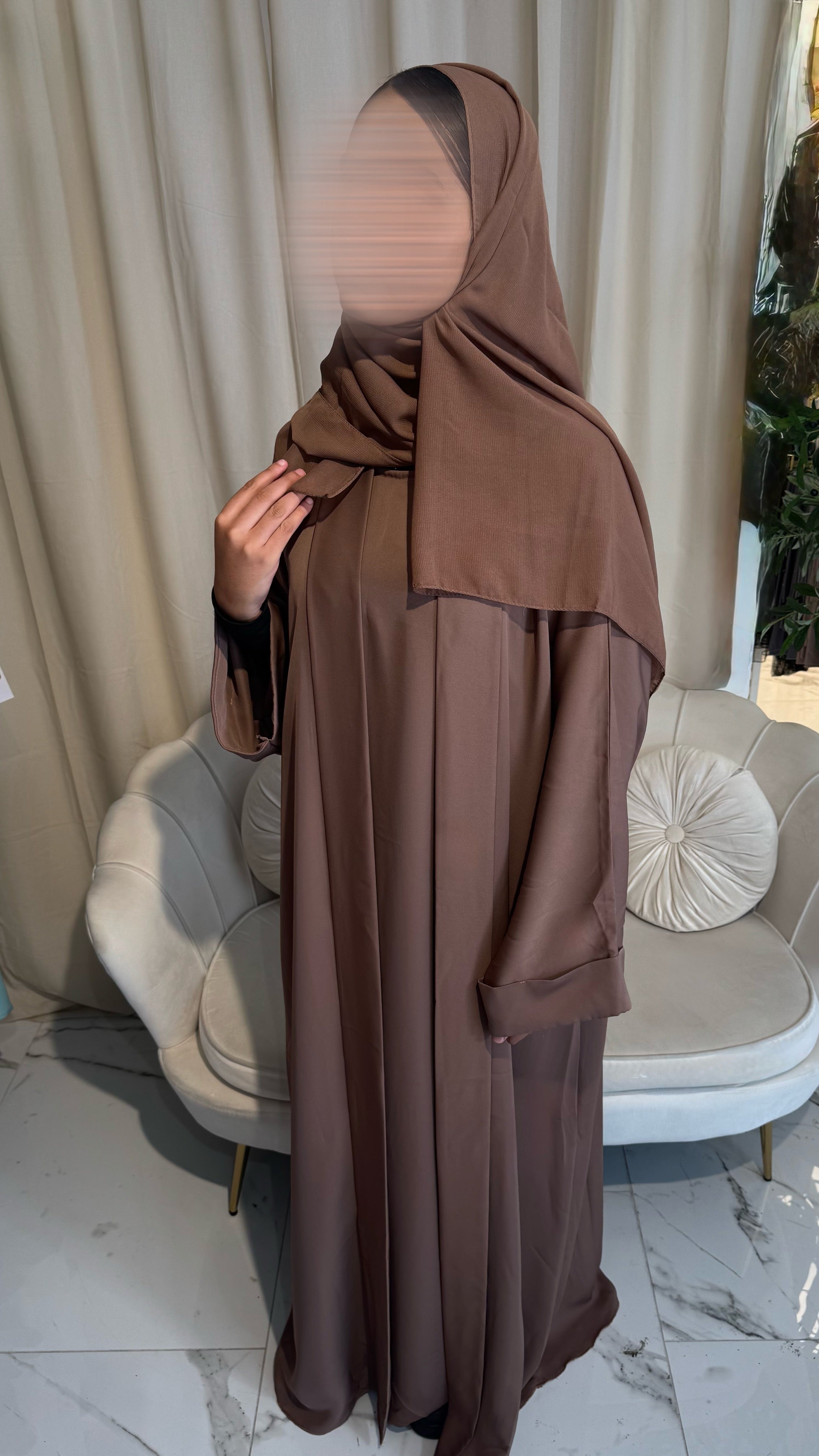Dark Brown 4 Piece Abaya