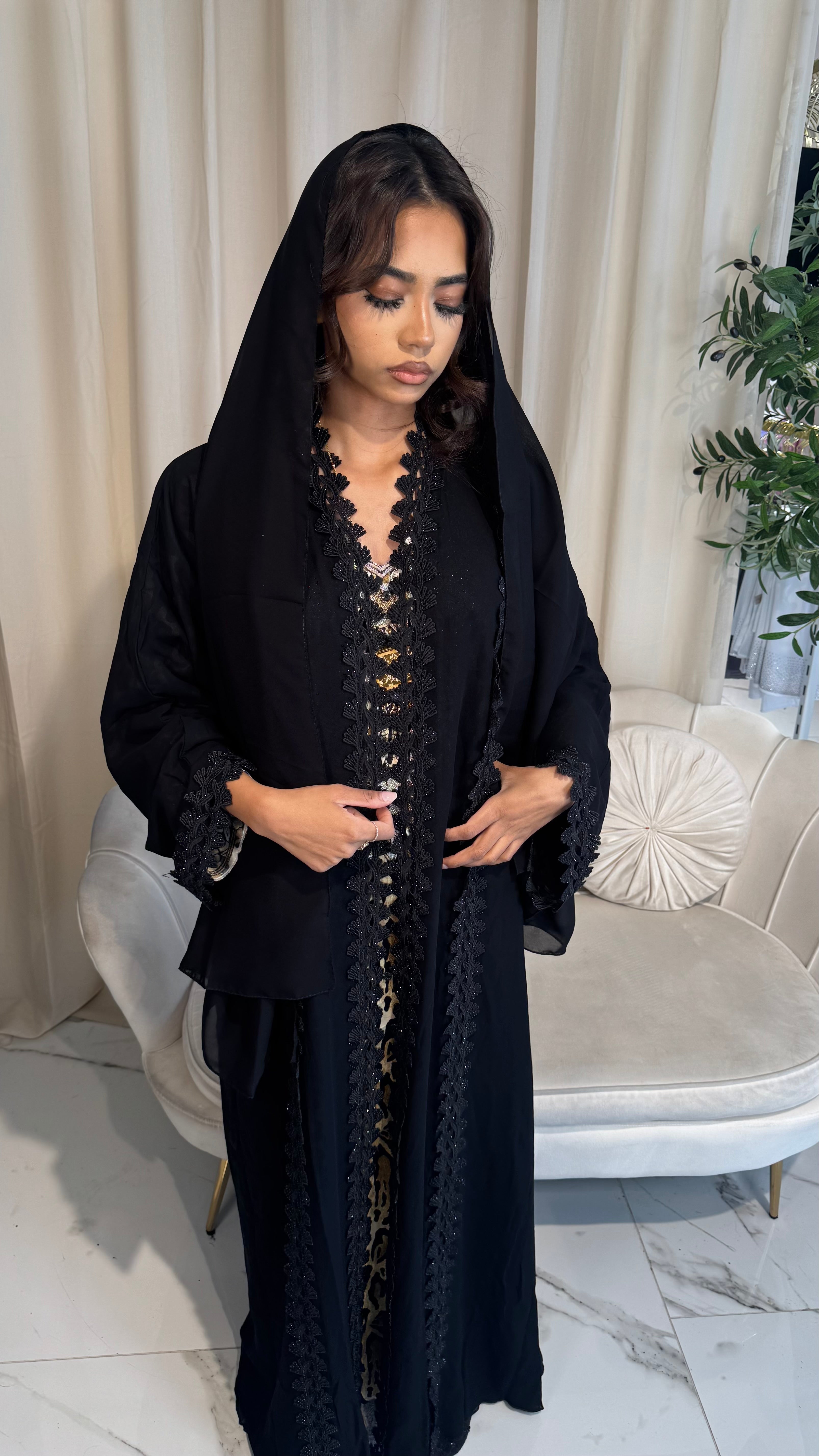 Double Chiffon Abaya & Hijab