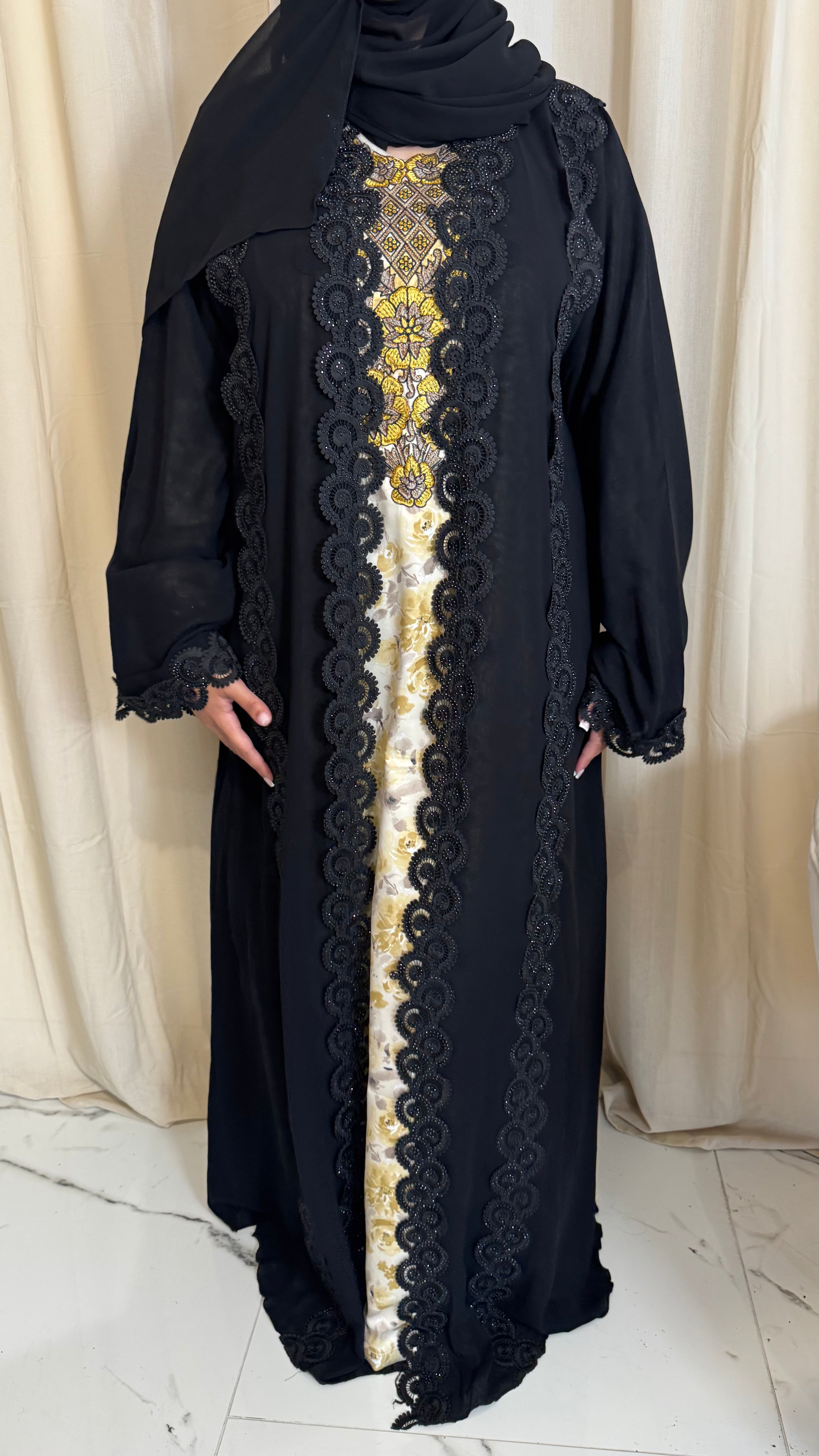 Double Chiffon Abaya & Hijab