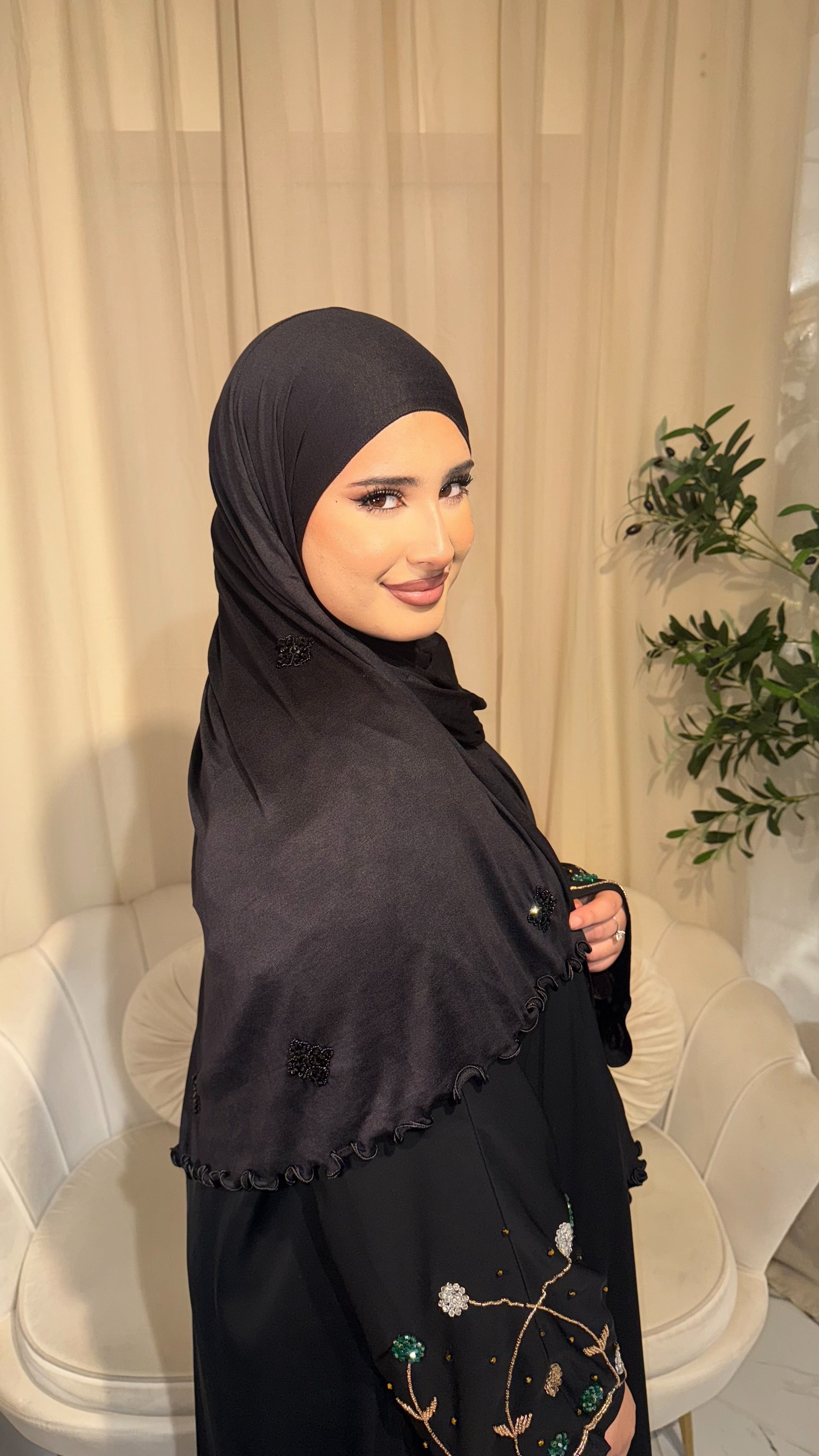 NEW Black Embellished Hijab