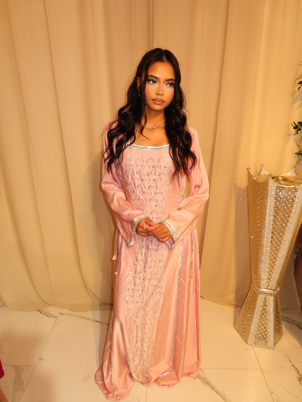 VIP Pink Corset Emirati Dress