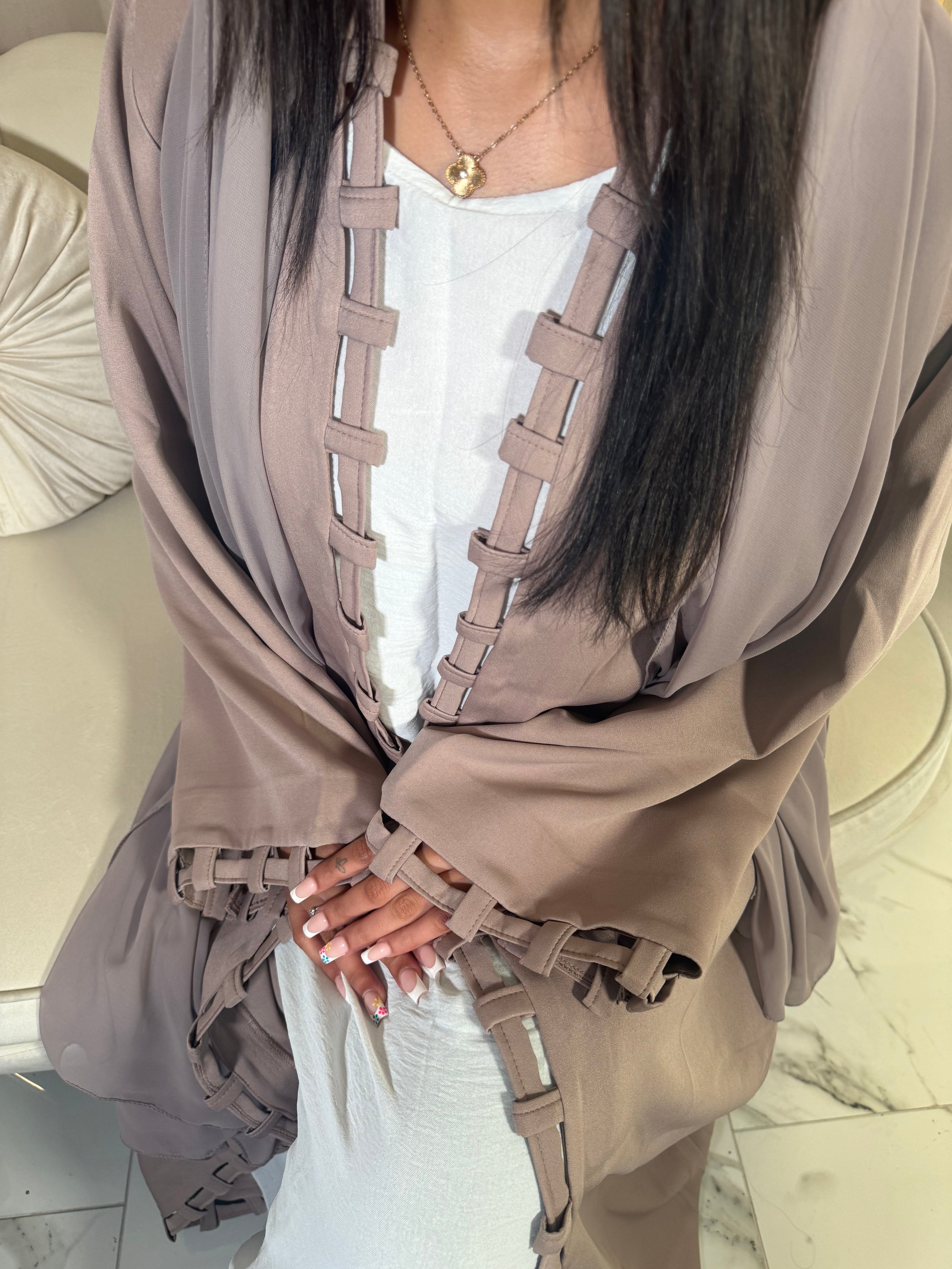 Light Mink Abaya & scarf