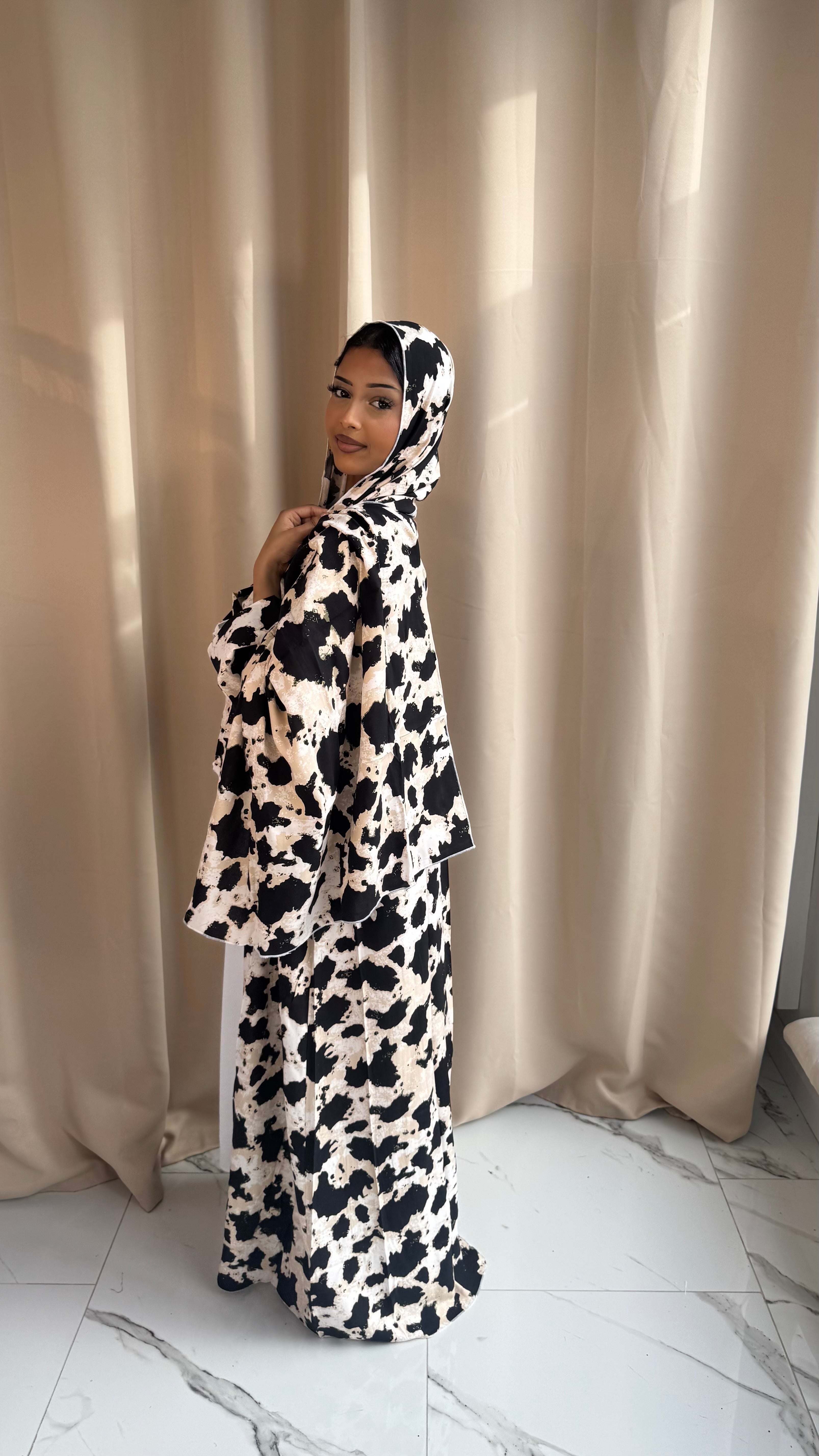 Printed Cotton Abaya Set