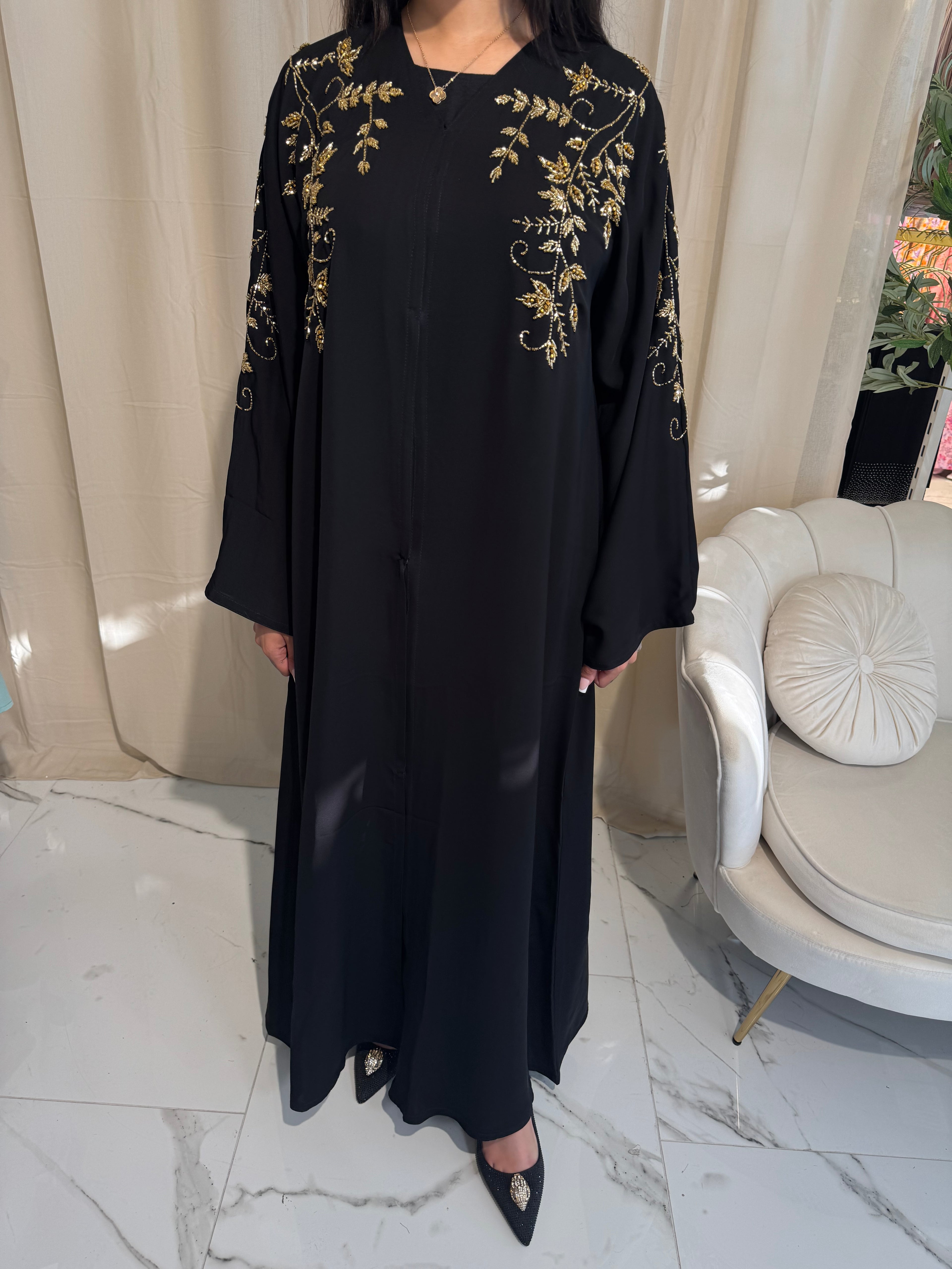 Gold Beaded Abaya