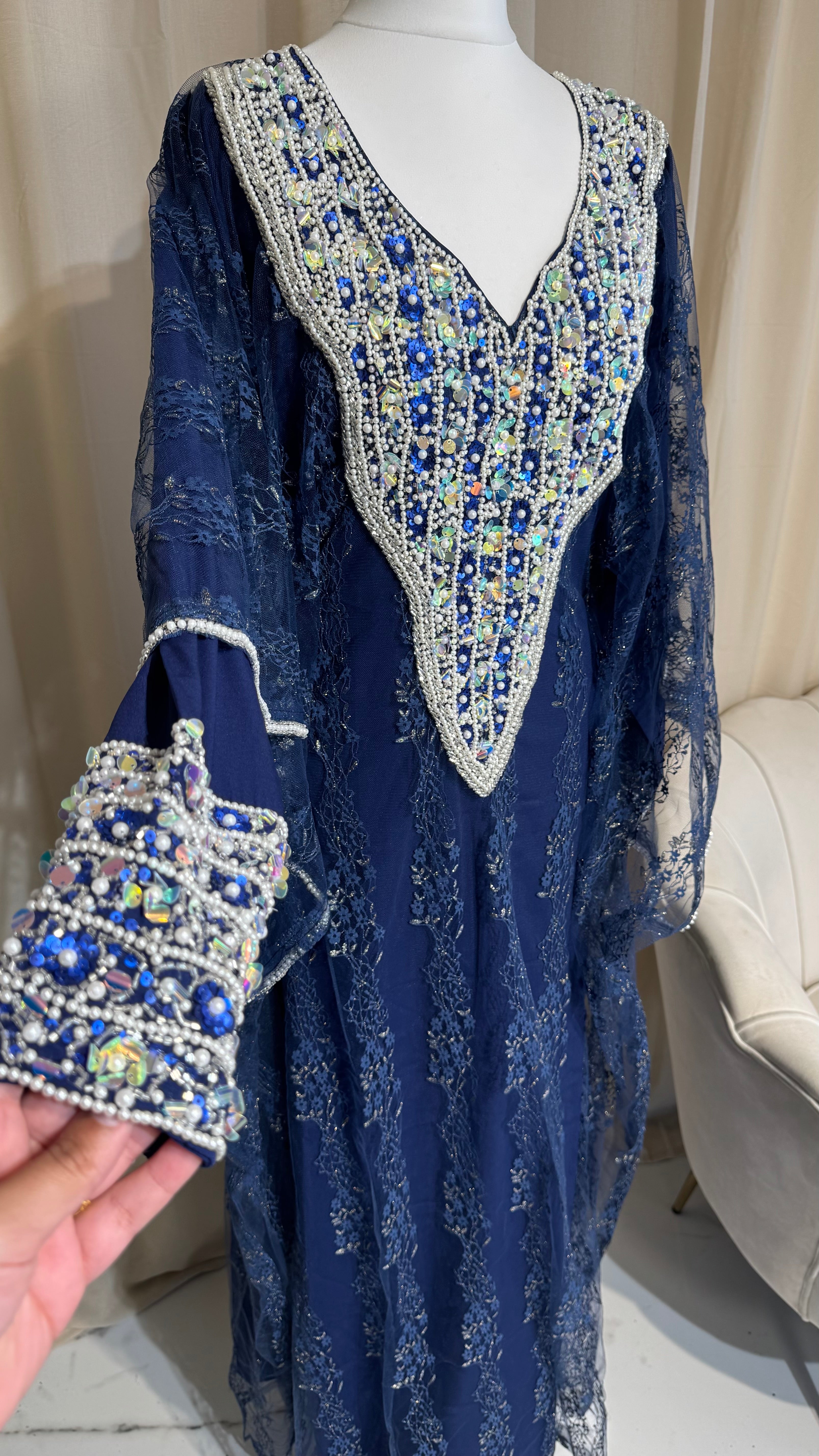 Blue Lace Emirati Thobe
