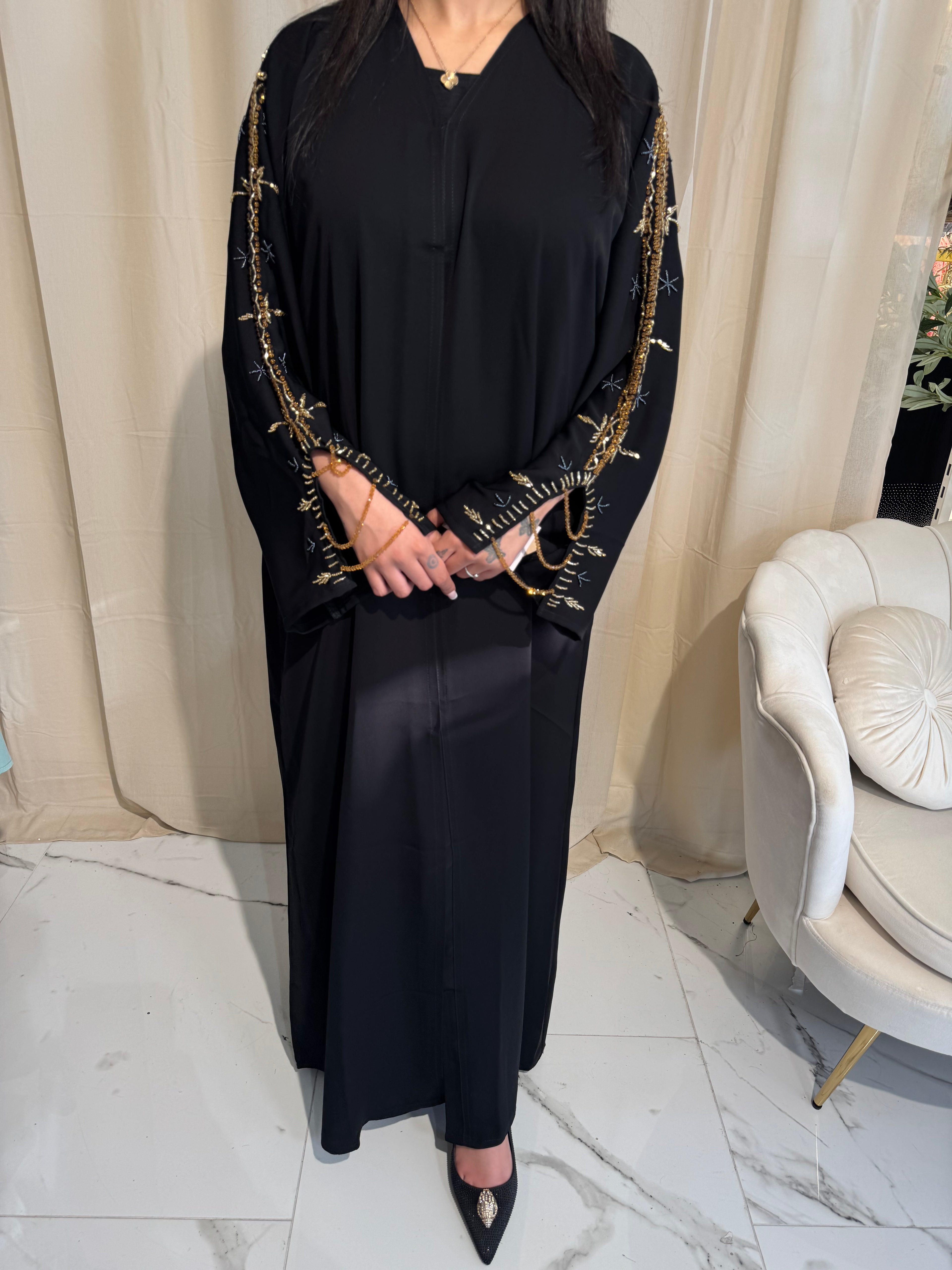 Gold Beaded Abaya