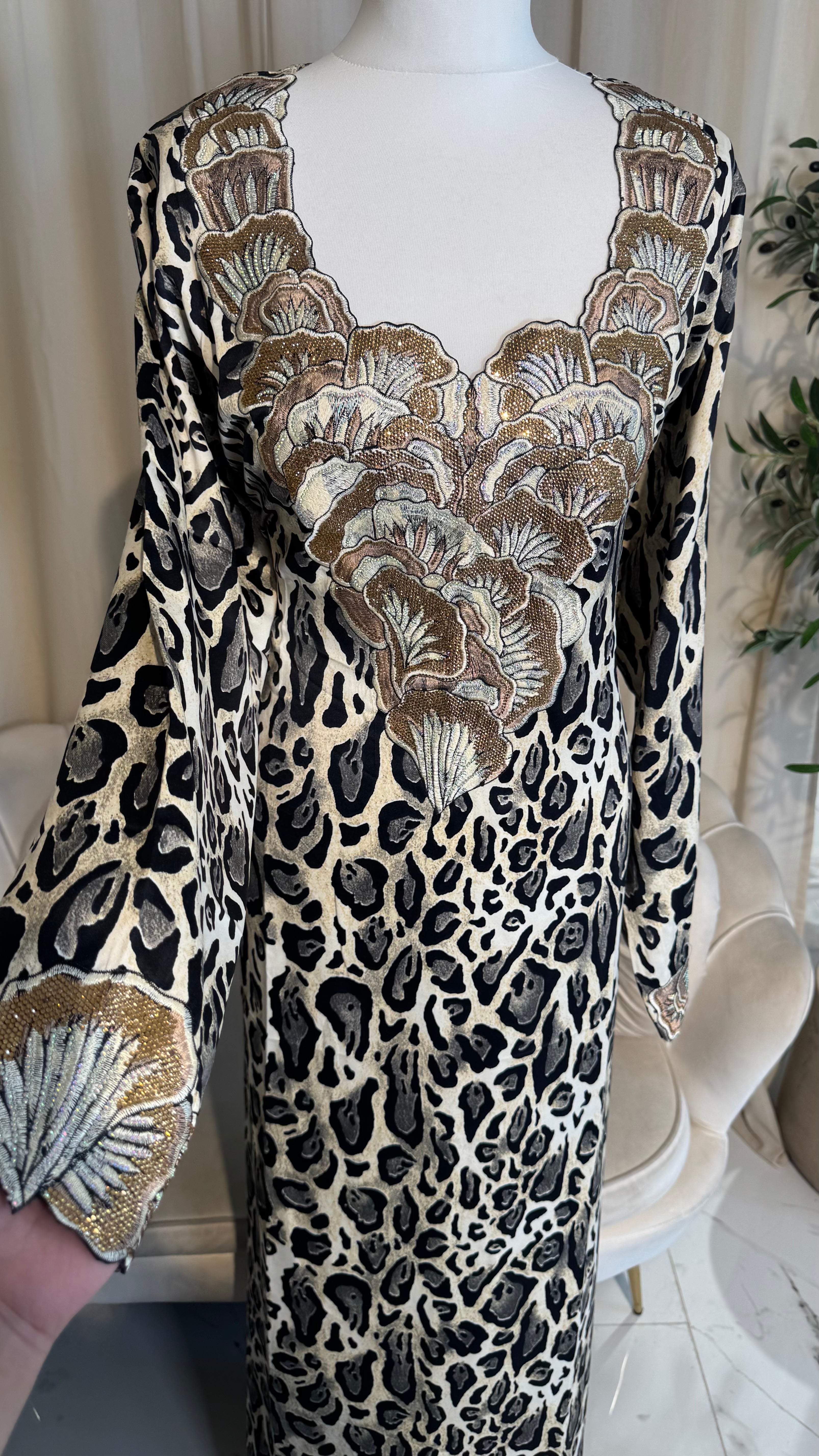 Cream Leopard Print Makhawer & Sheila