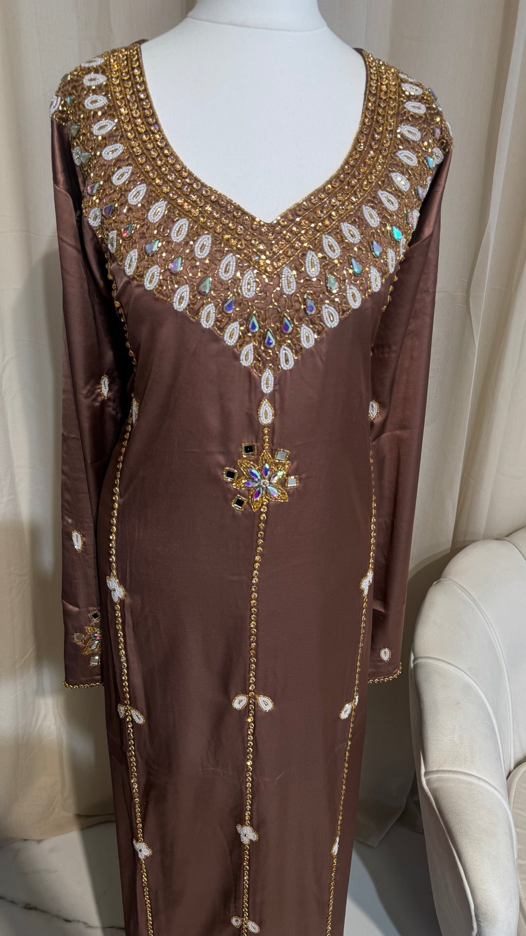 Brown Satin Makhawer