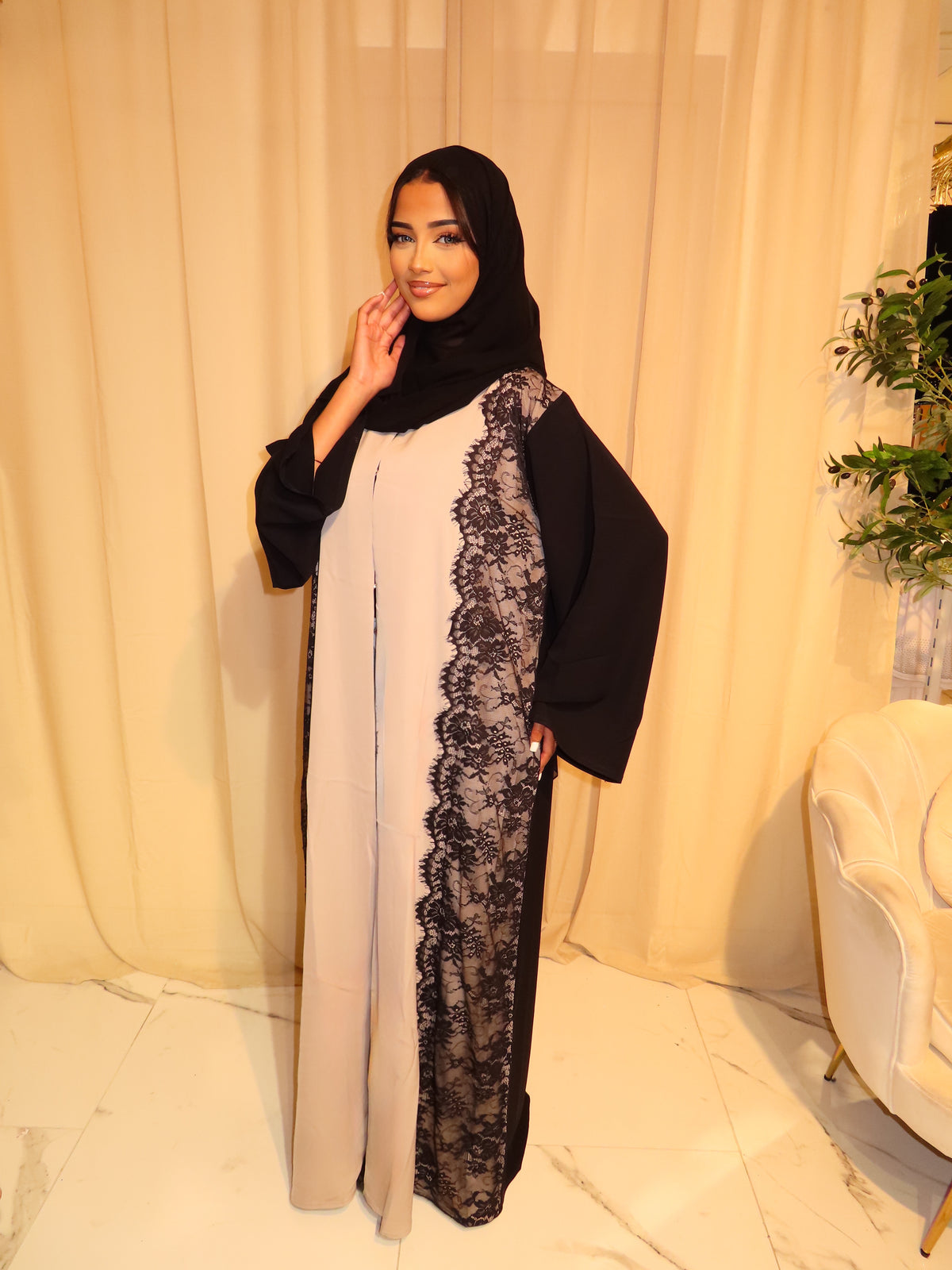 Stone Lace Abaya & Hijab