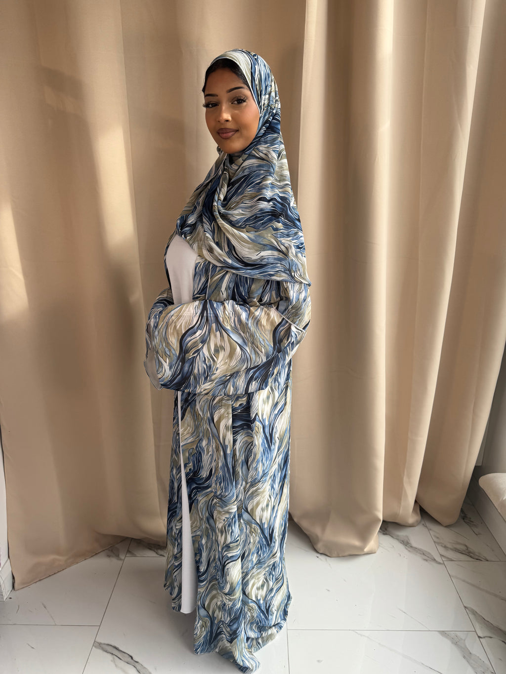 Summer Waves Chiffon Abaya