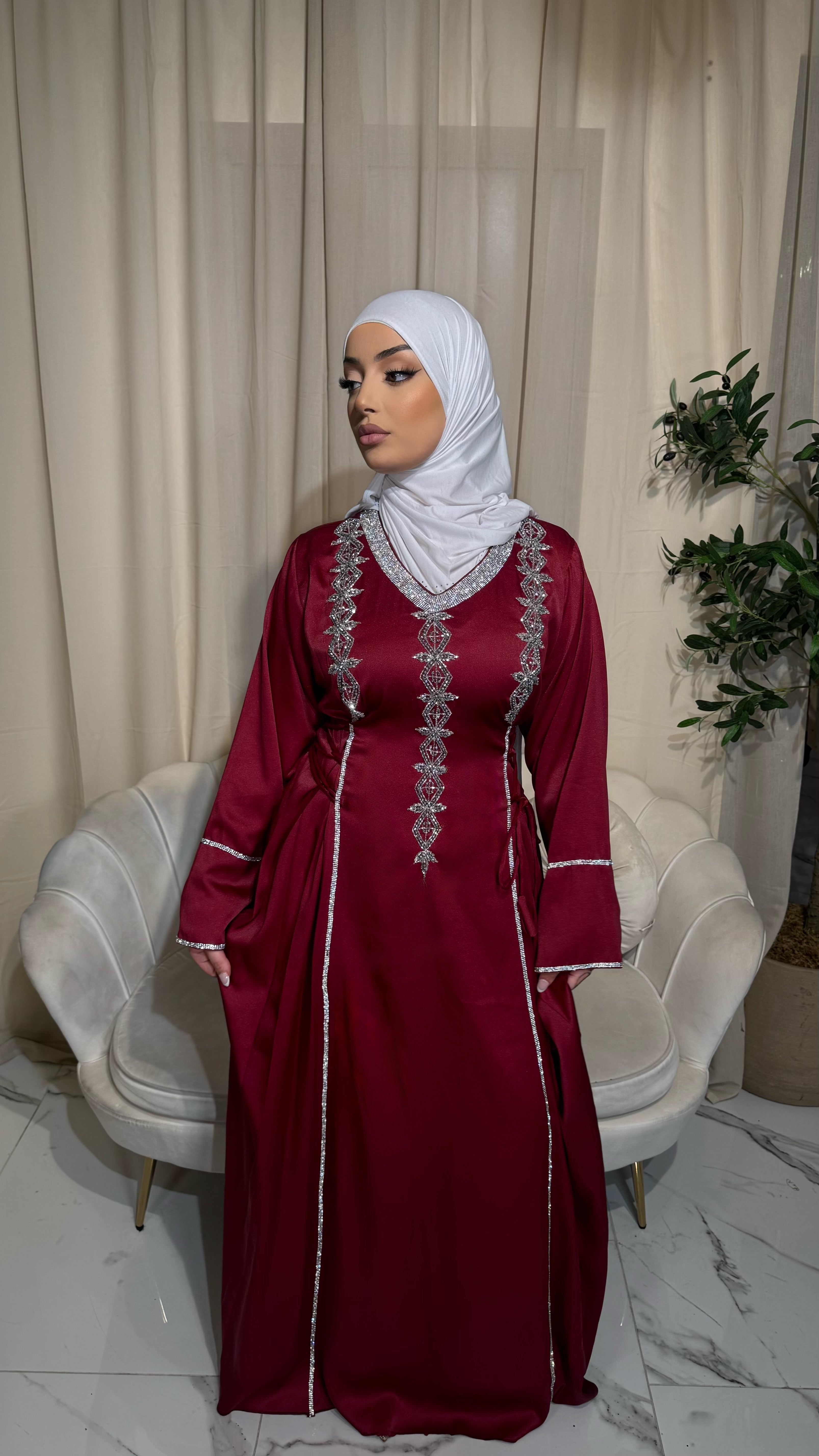 Red Corset Emirati Dress