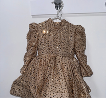 Load image into Gallery viewer, Long sleeve short sequin dress
