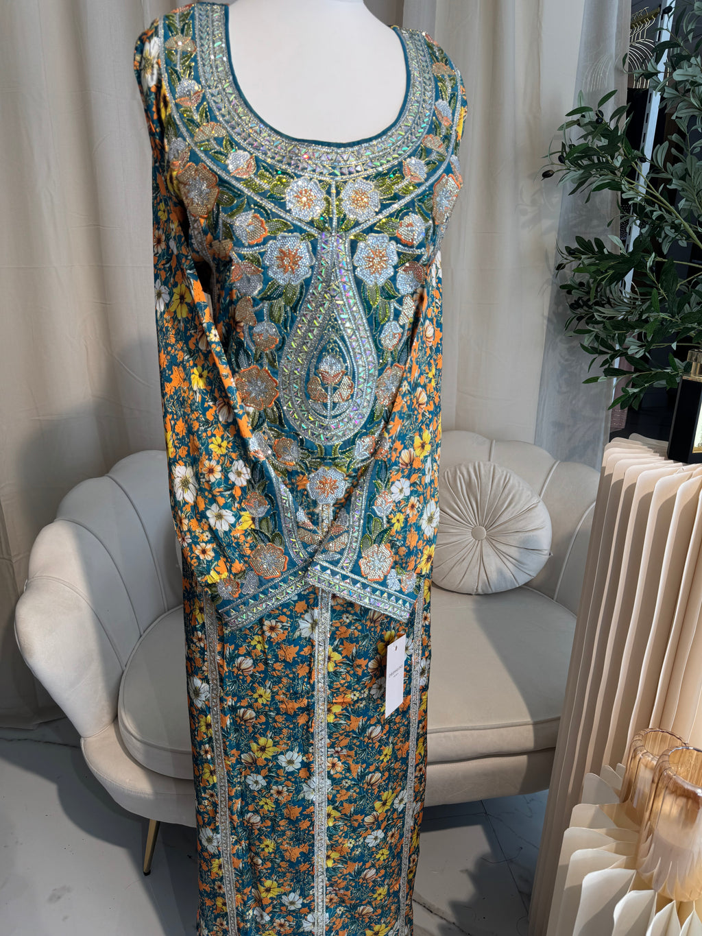 Premium Green/Multi Italian Silk Makhawer