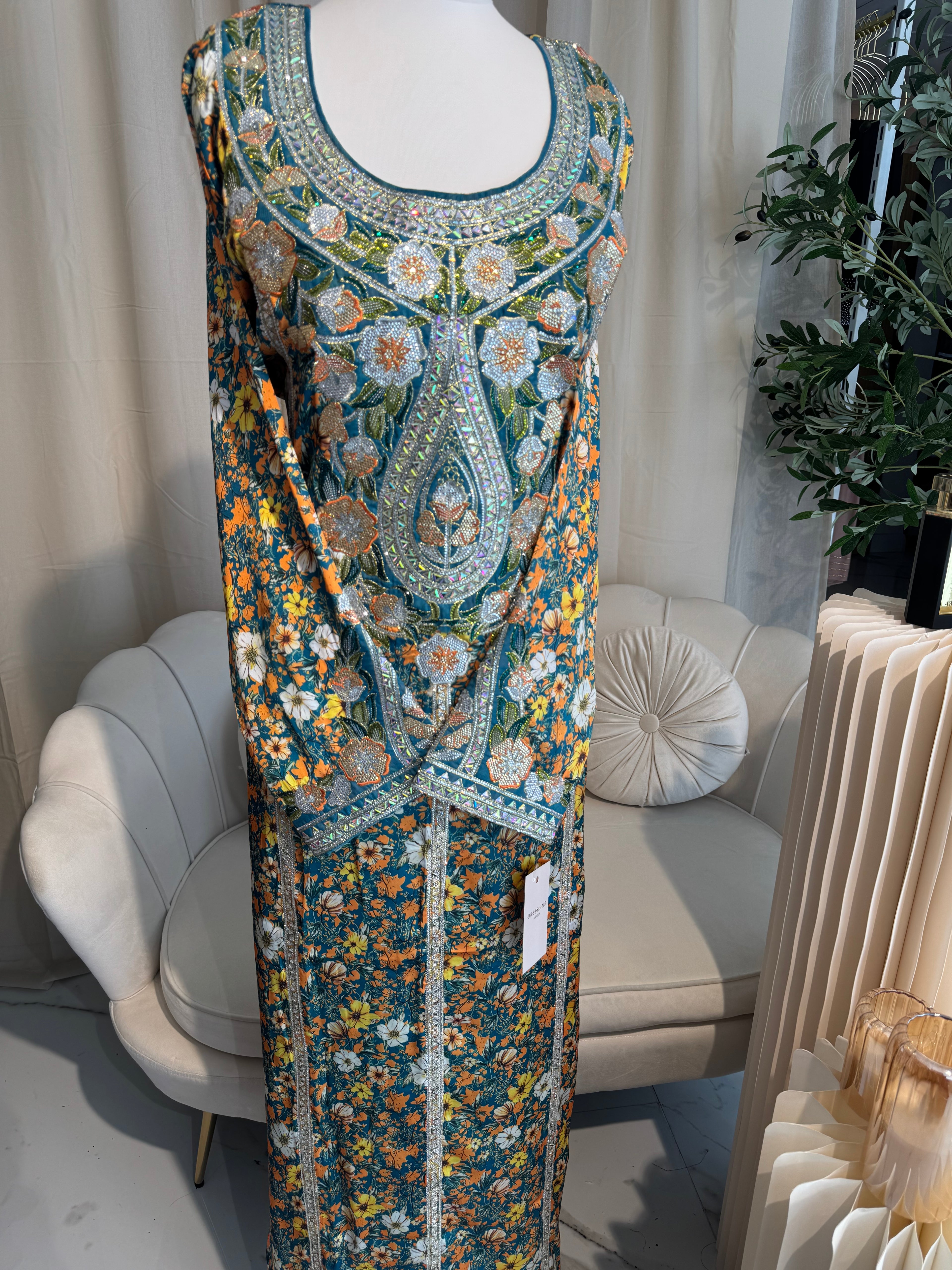 Premium Green/Multi Italian Silk Makhawer