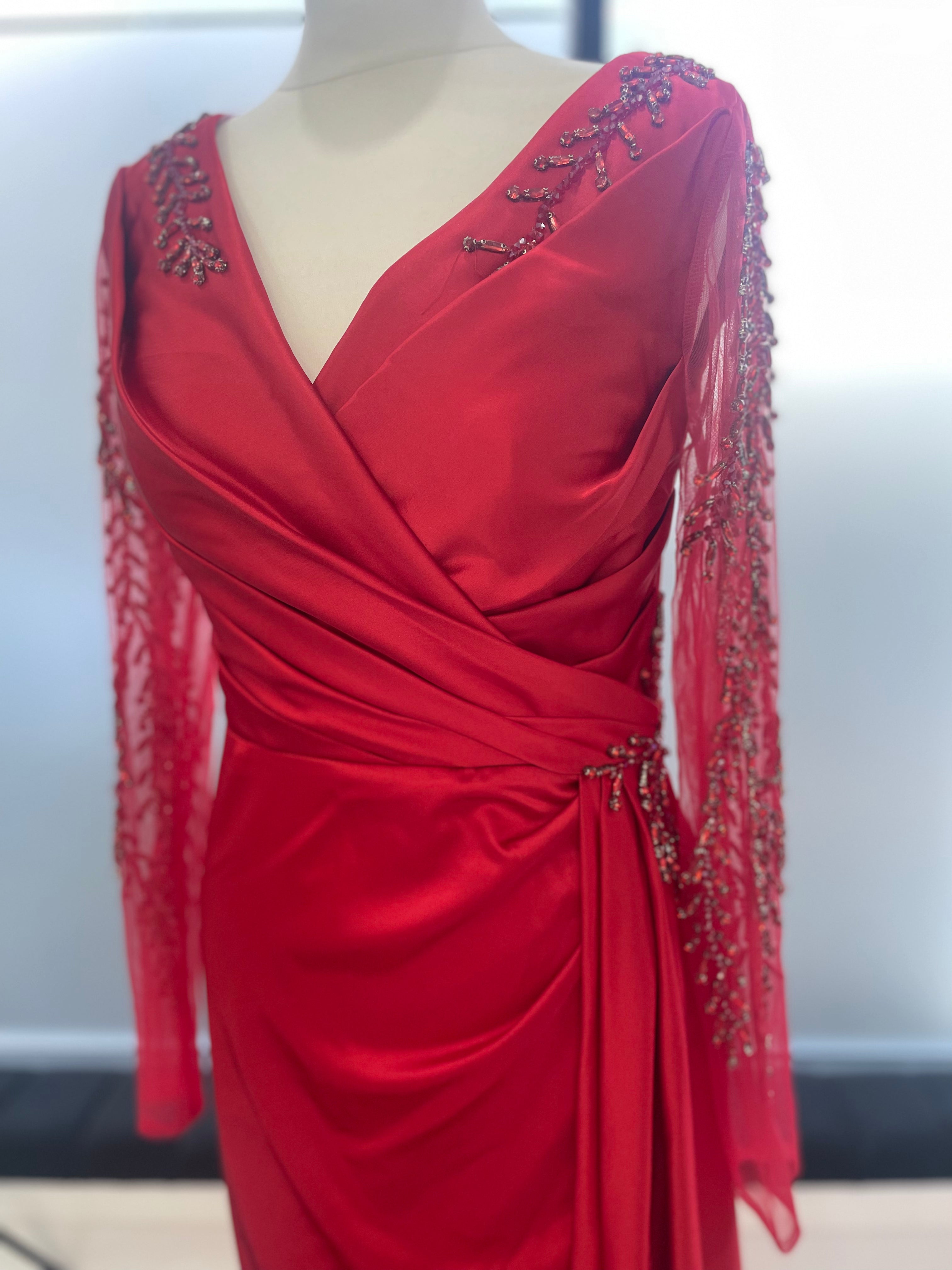 Long sleeve satin Dress
