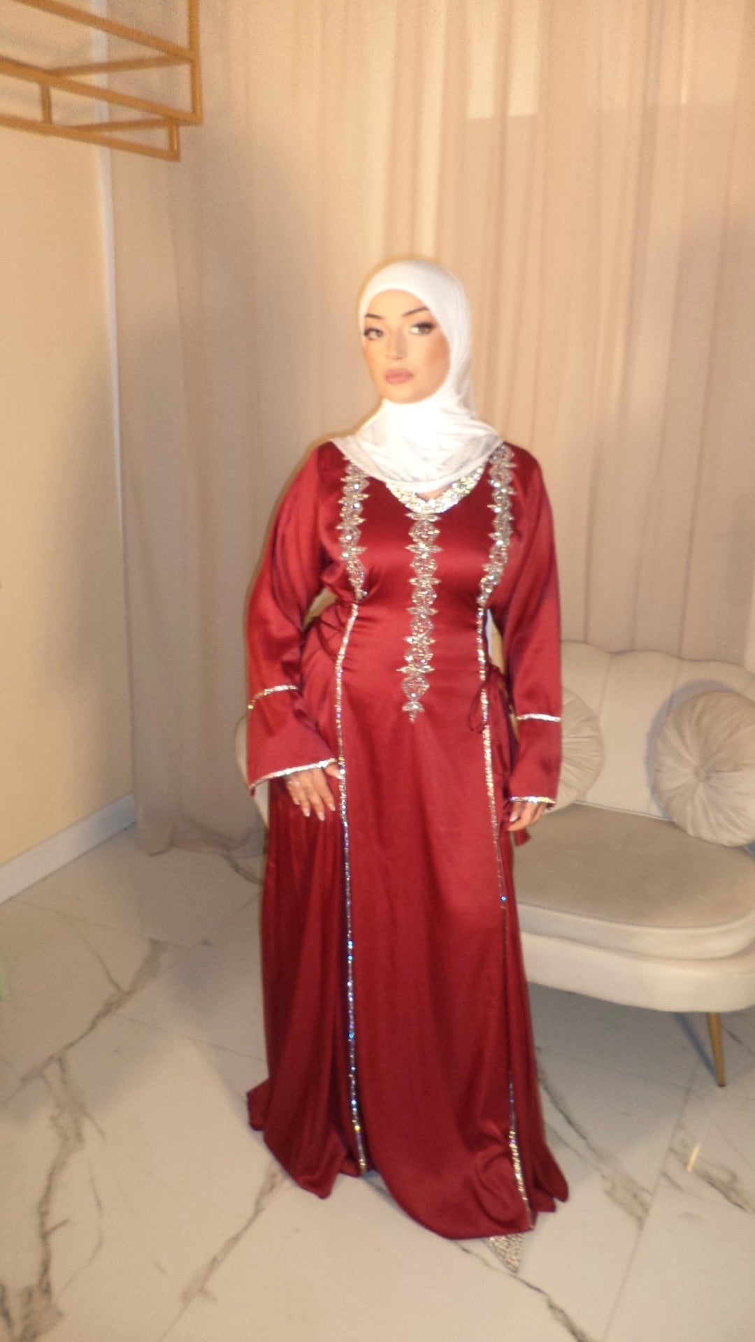 Red Corset Emirati Dress