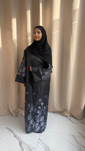 Load image into Gallery viewer, Floral Satin Abaya &amp; Scarf
