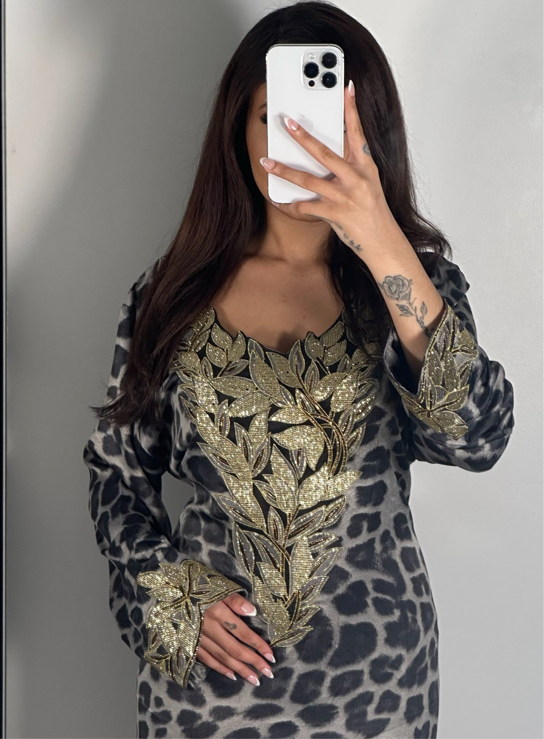 Black leopard print Makhawer