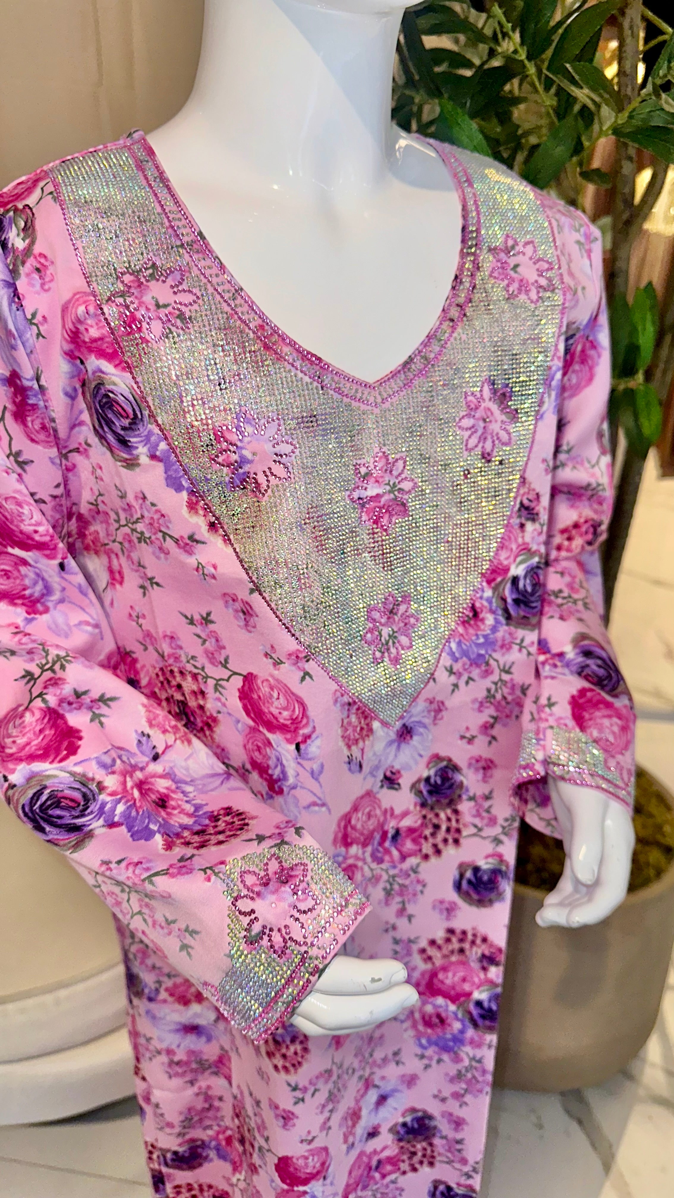 Pink kids Floral Makhawer