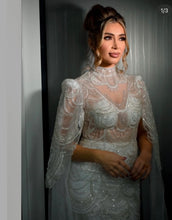Load image into Gallery viewer, White cape sleeve dress
