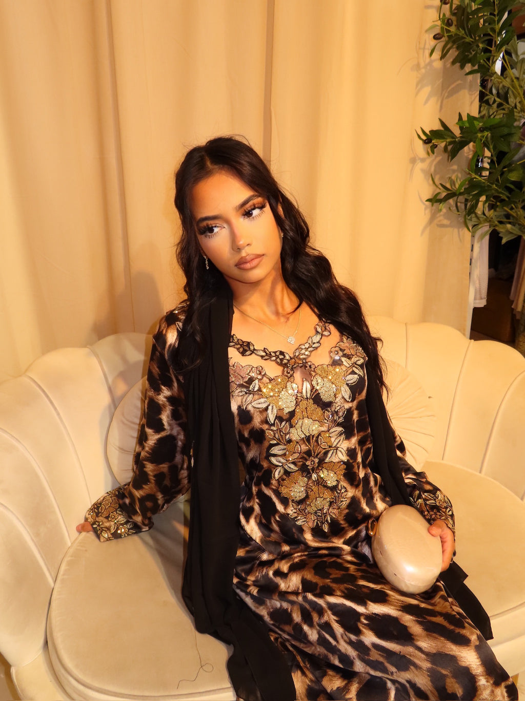 Brown Cut Out Leopard Print Makhawer & Sheila