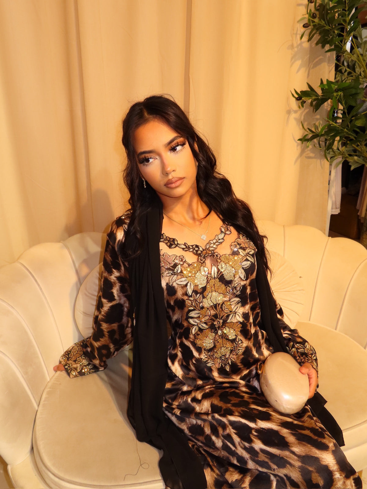 Brown Cut Out Leopard Print Makhawer & Sheila