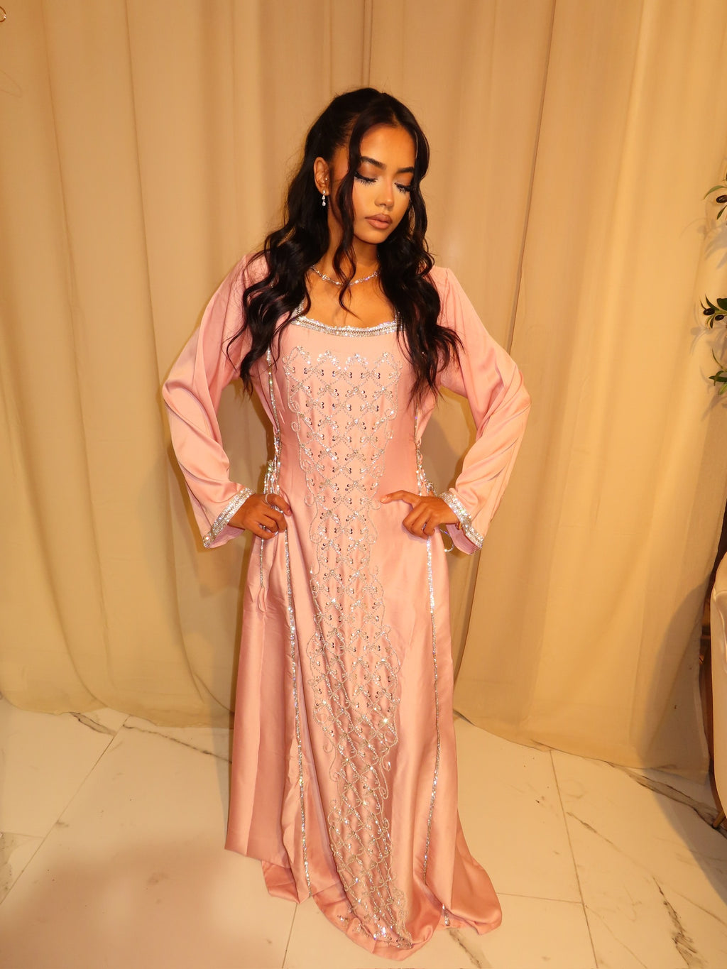 VIP Pink Corset Emirati Dress