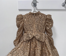Load image into Gallery viewer, Long sleeve short sequin dress
