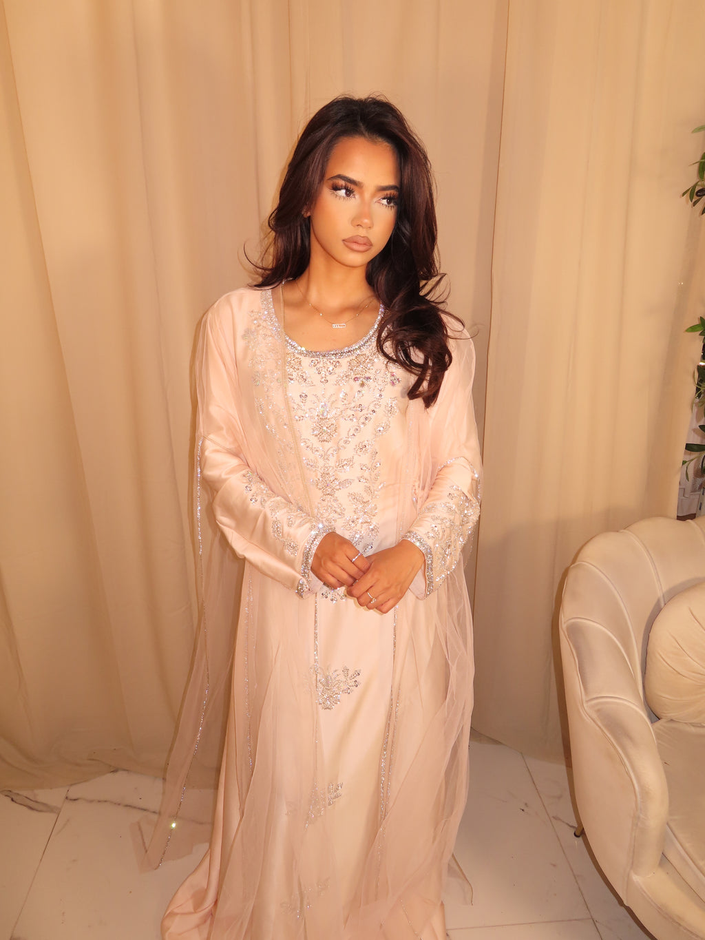 *VIP*Light Pink Emirati Corset Dress