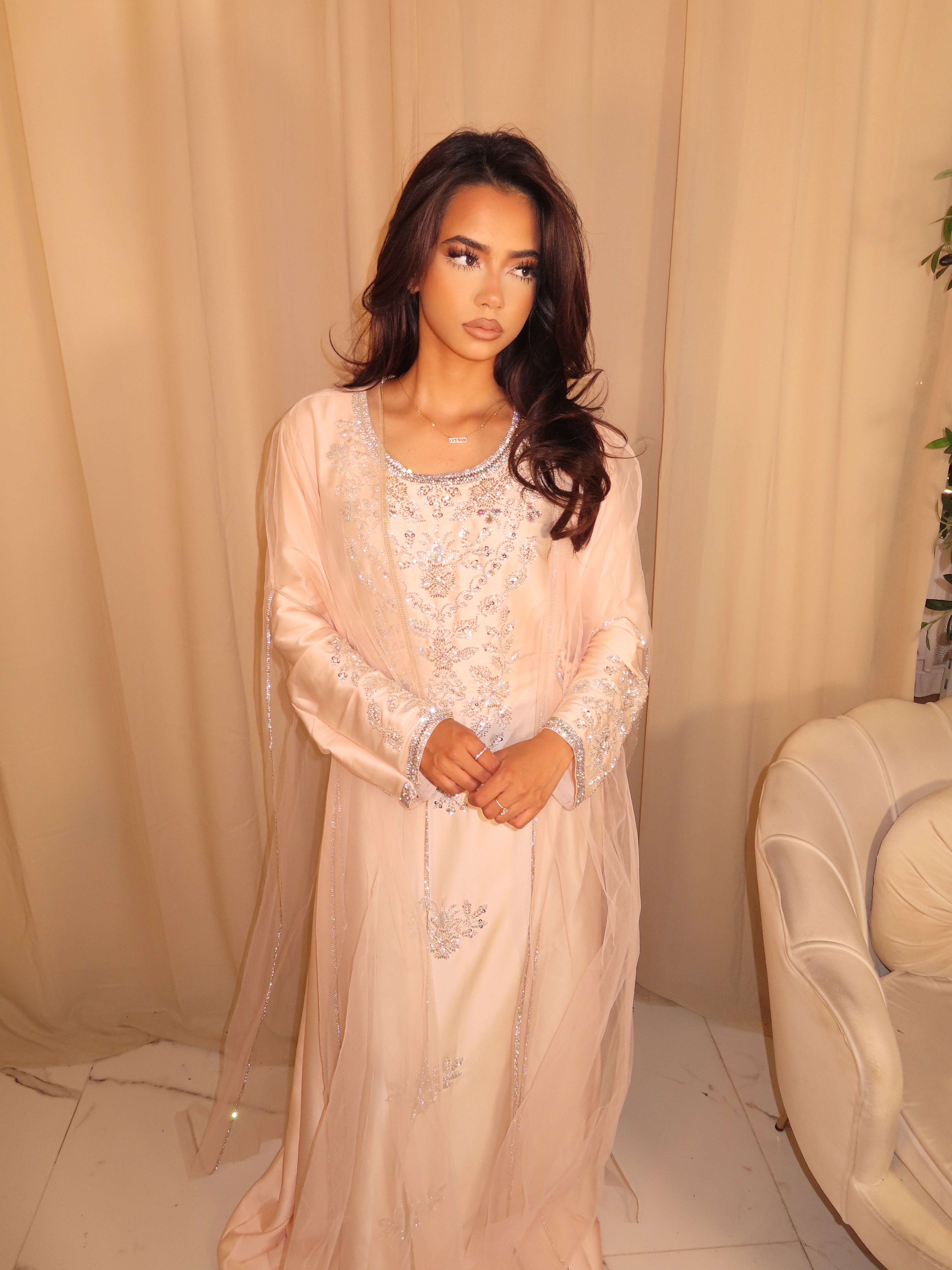 *VIP*Light Pink Emirati Corset Dress
