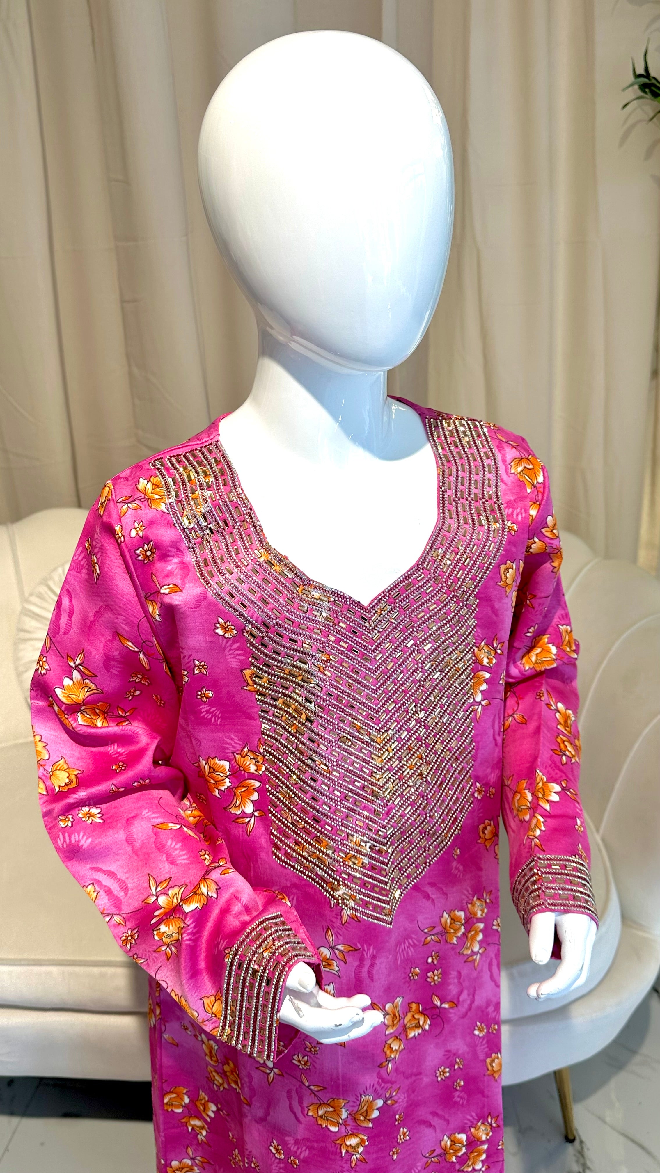 Dark pink/orange kids Makhawer