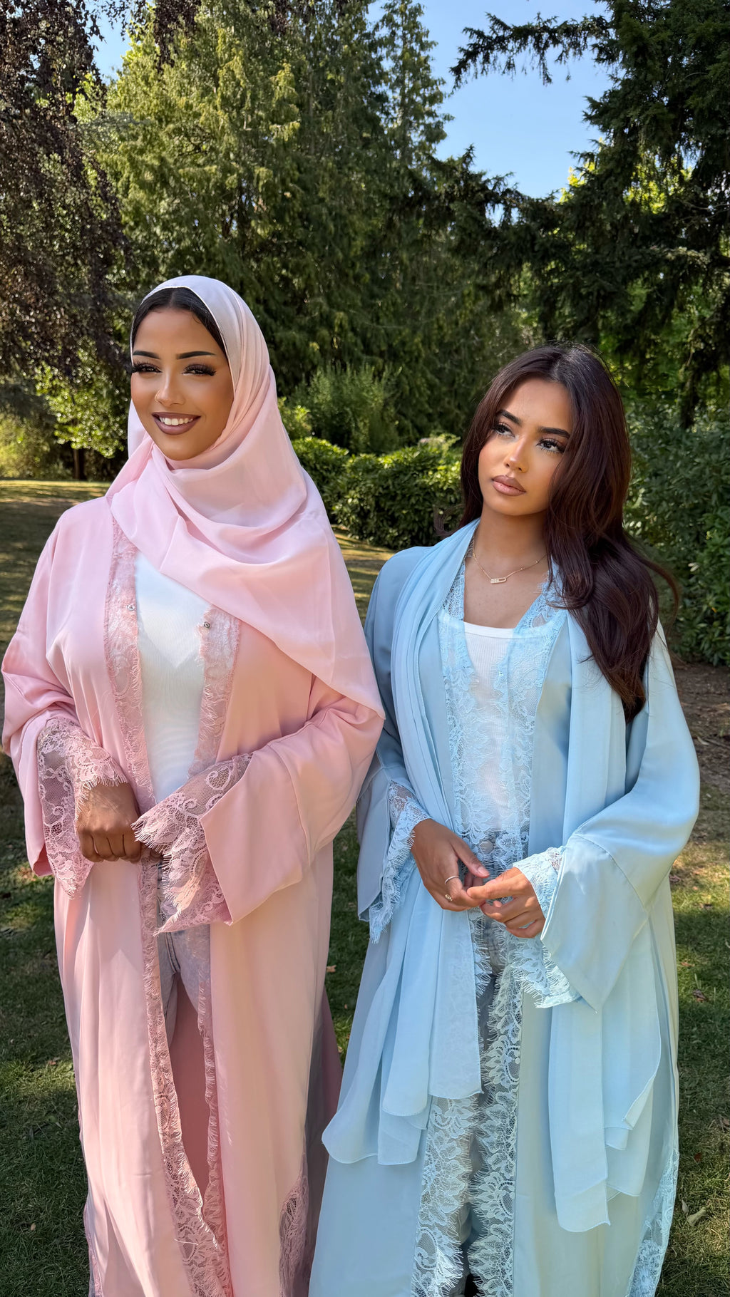 Baby Blue Lace Abaya