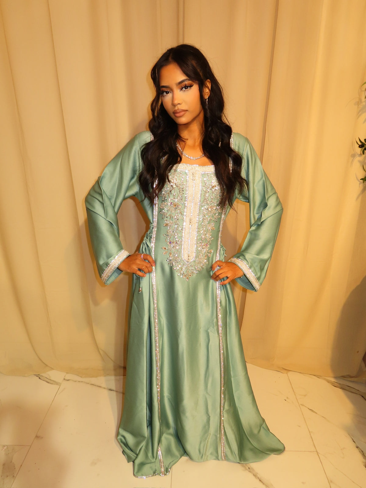 VIP Turqoise Corset Emirati Dress