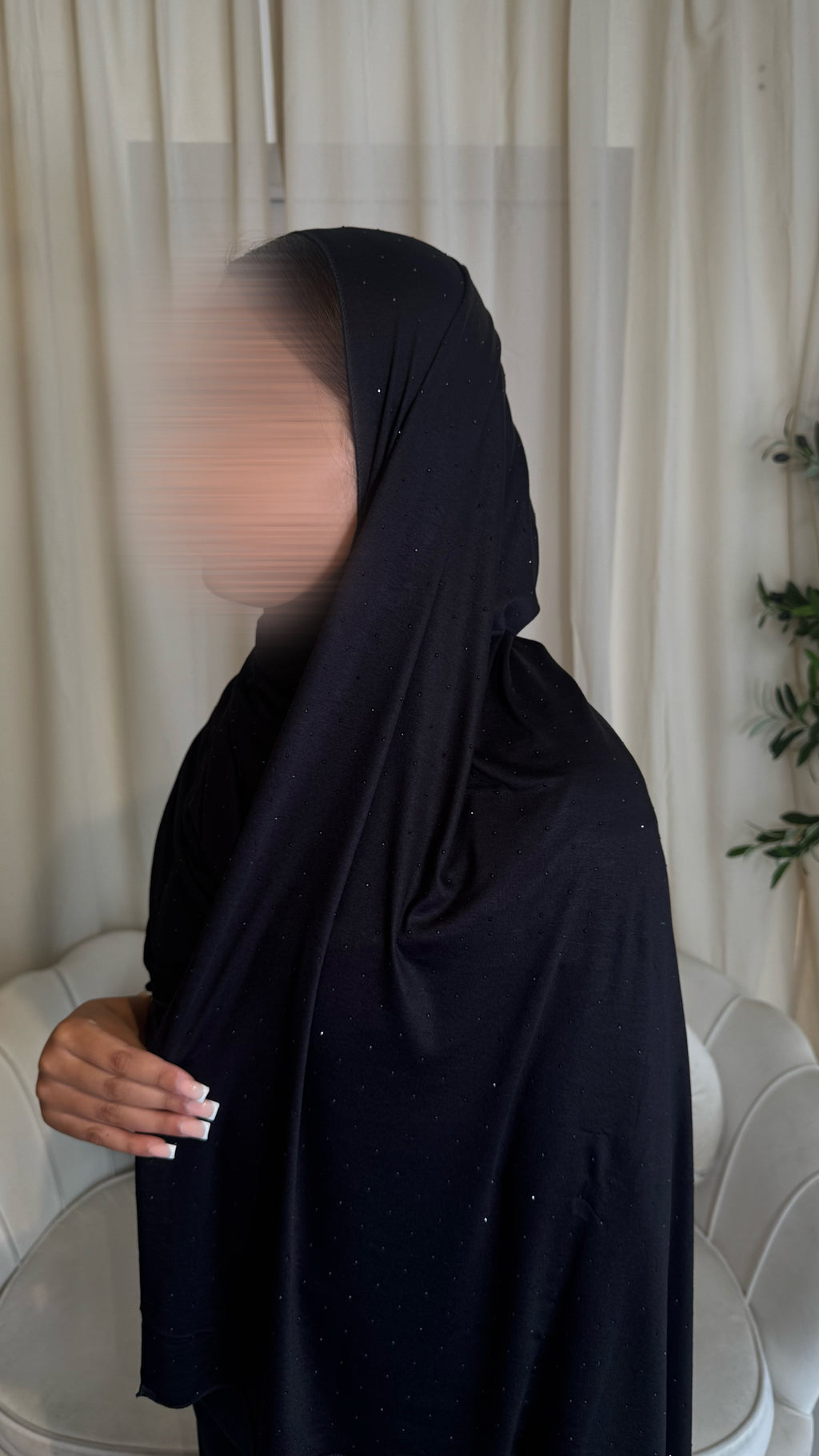 Black Embellished Hijab #4