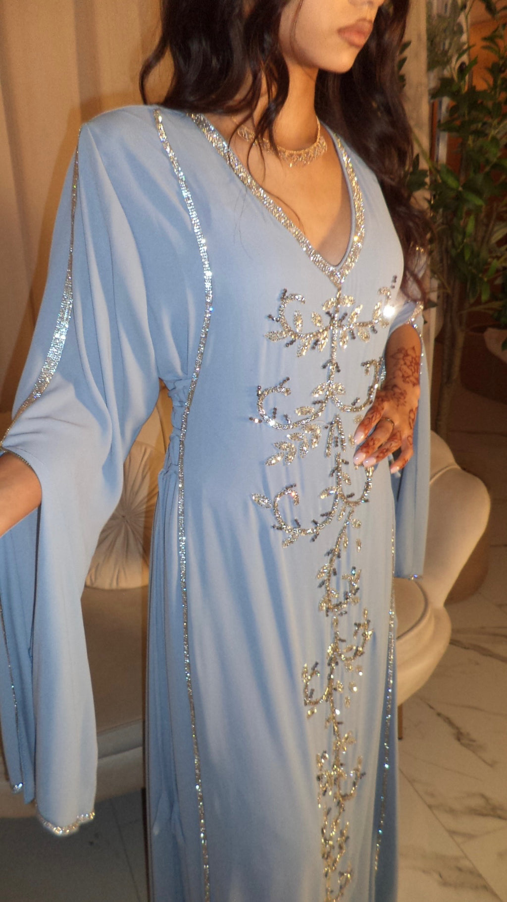 Pale Blue Corset Emirati Dress