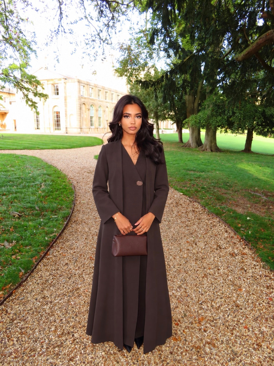 Warm Grey Abaya Coat & Hijab