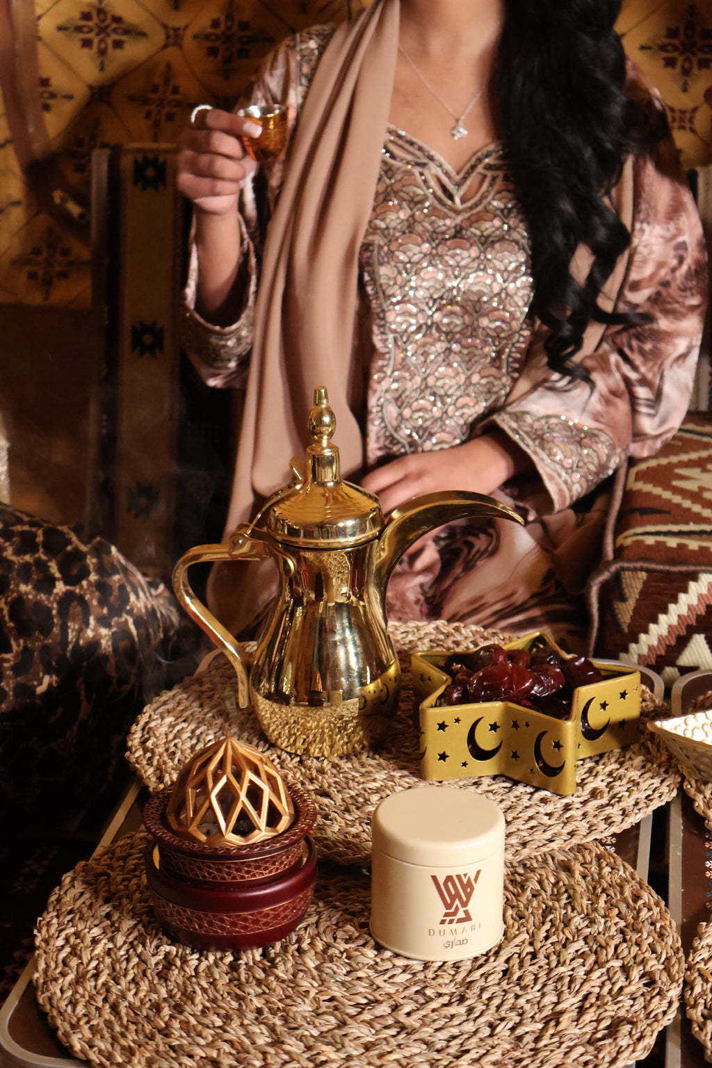 Rose Gold Leopard Cut Out Makhawer & Sheila