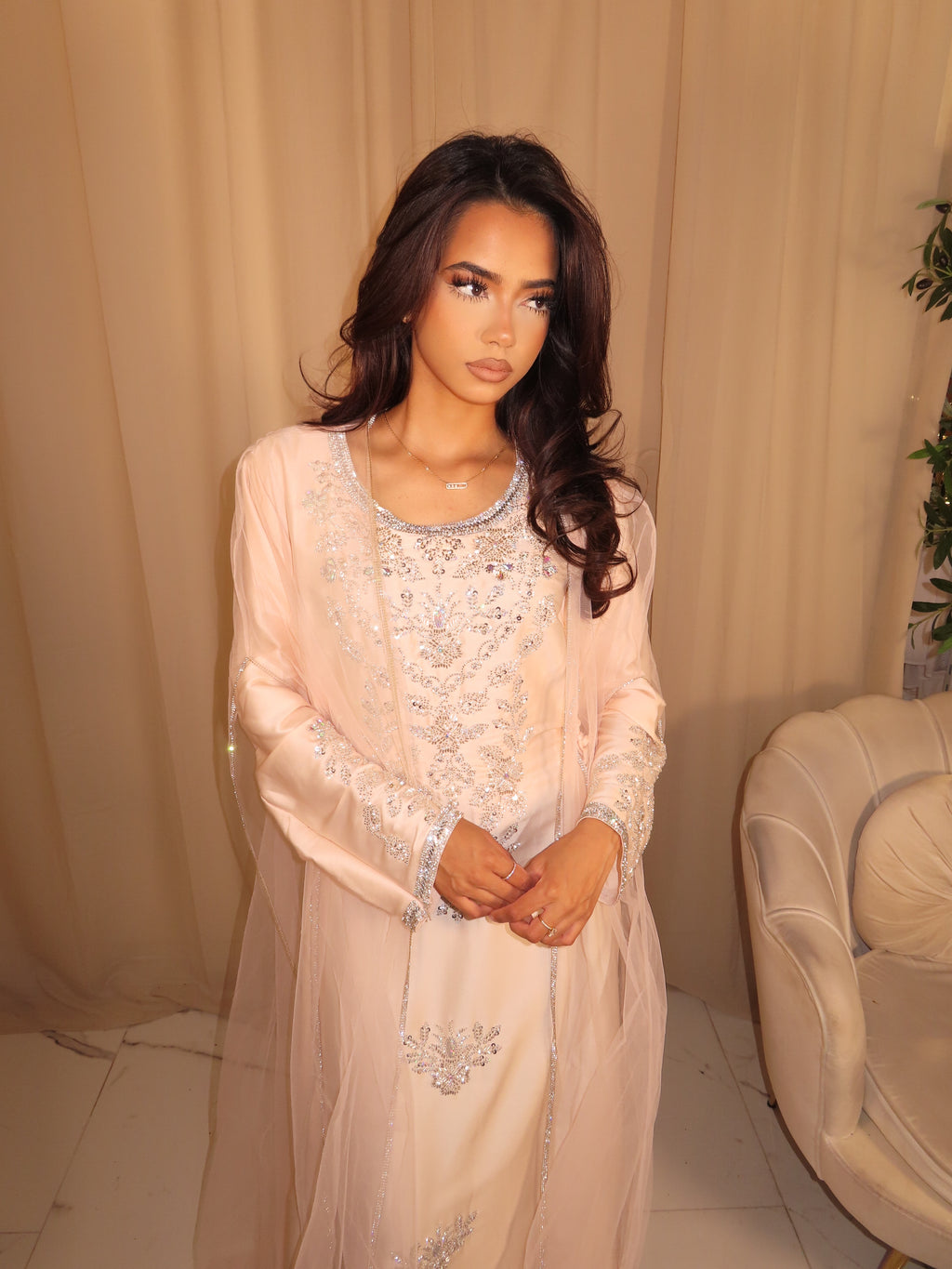 *VIP*Light Pink Emirati Corset Dress