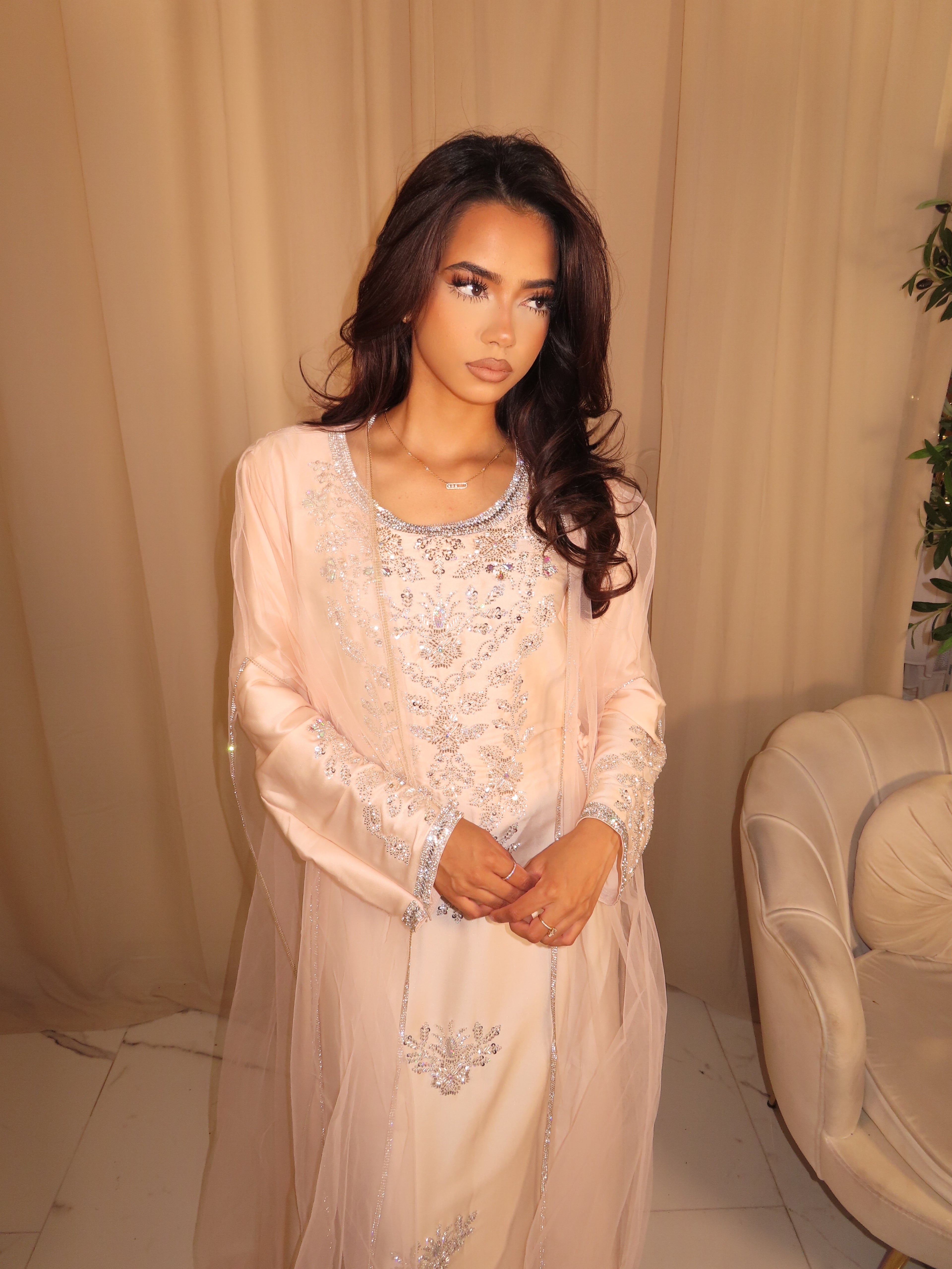 *VIP*Light Pink Emirati Corset Dress