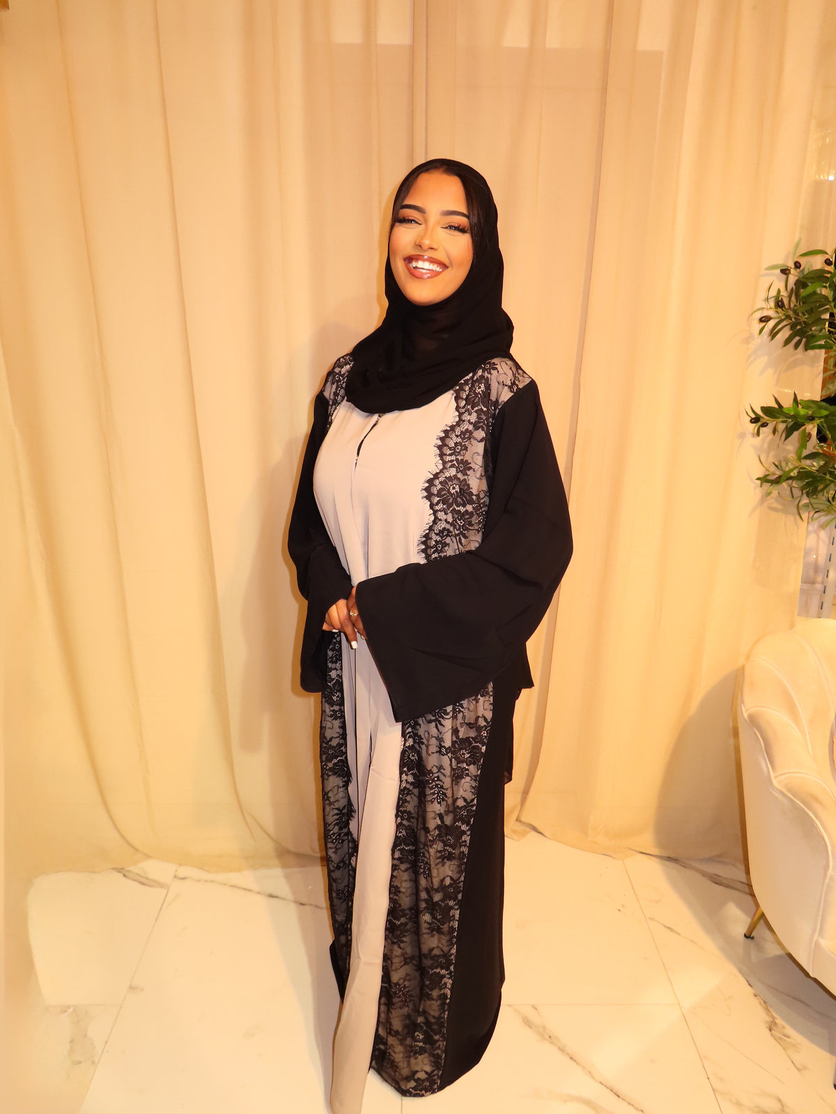 Stone Lace Abaya & Hijab