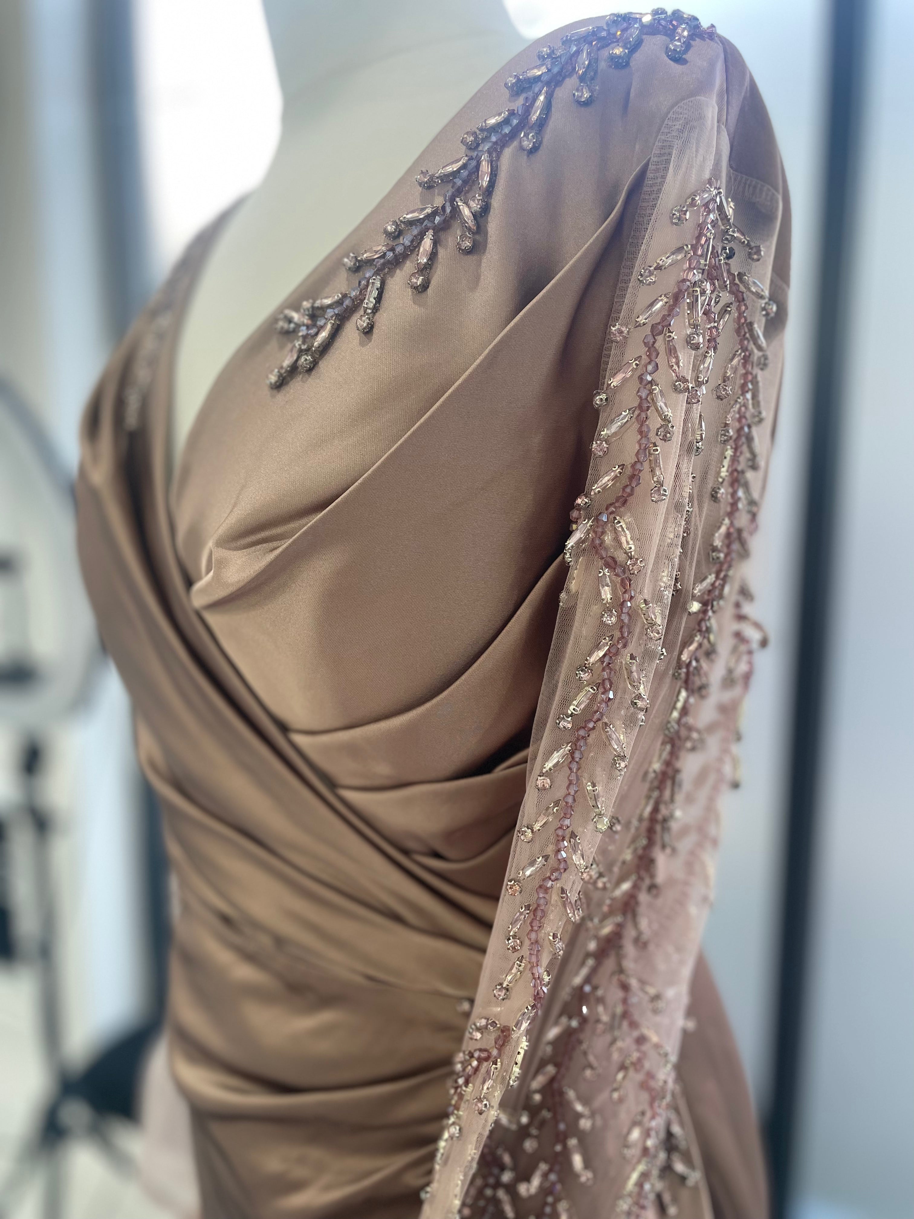 Long sleeve satin Dress