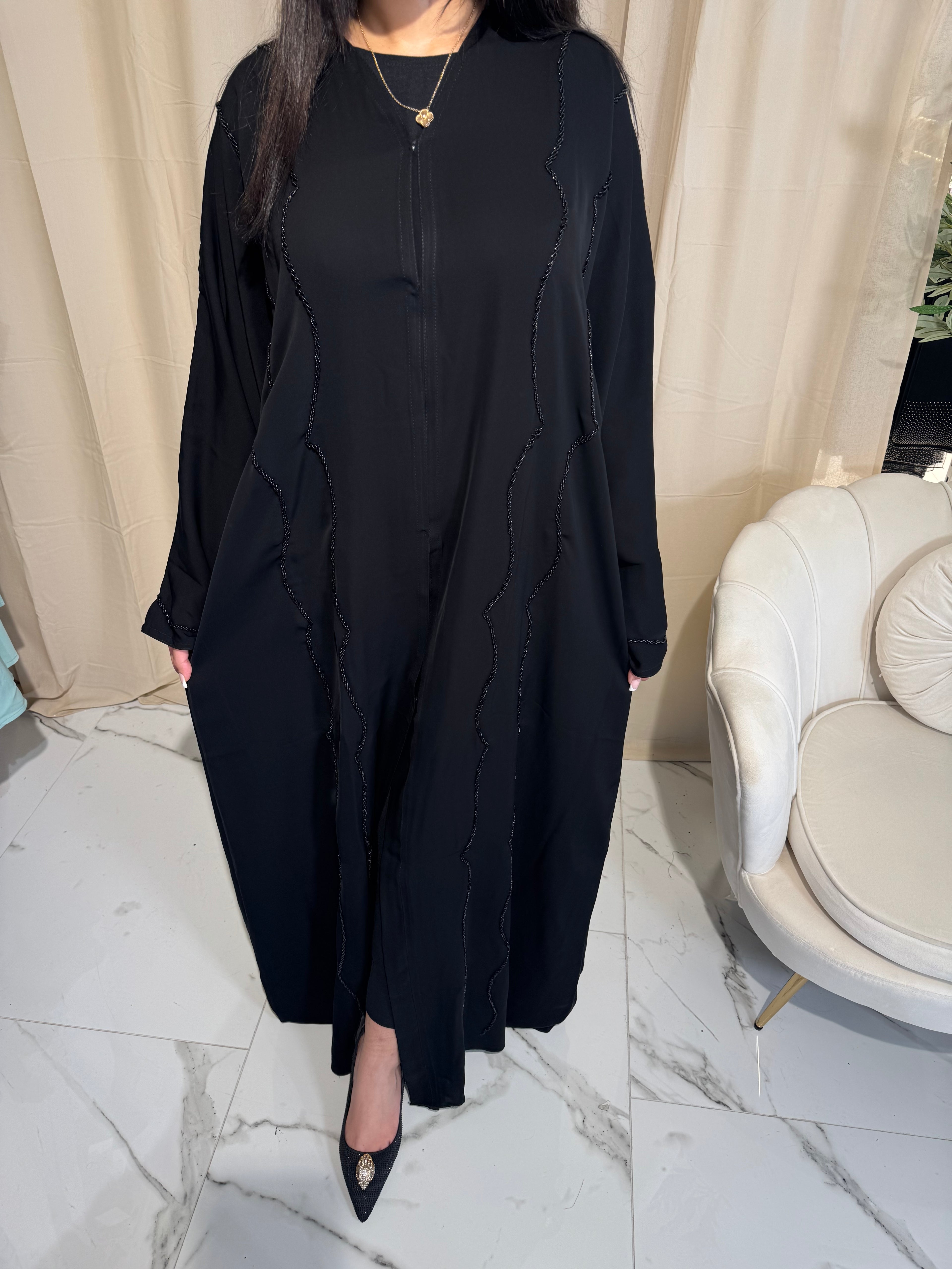 Black Beaded Abaya