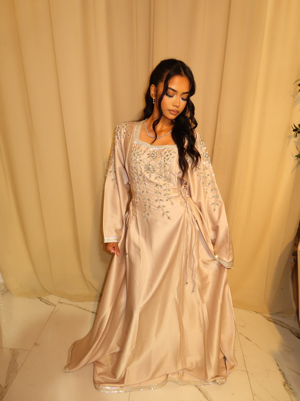VIP Nude Pink Corset Emirati Dress