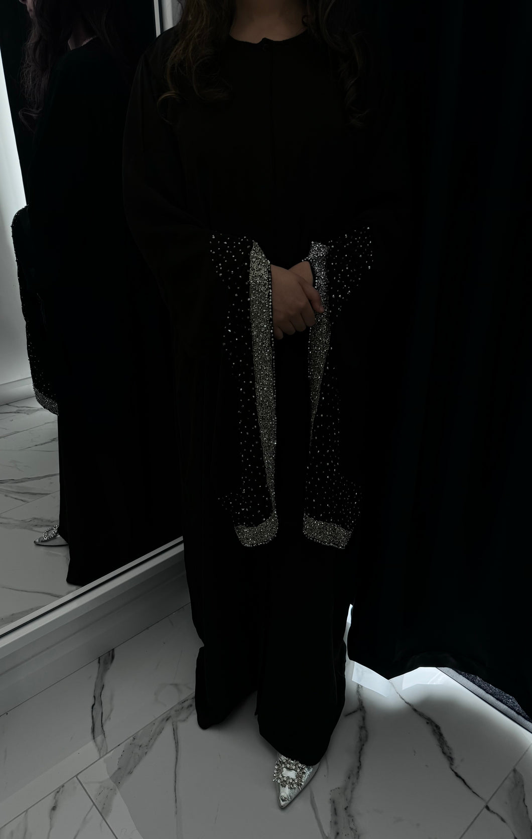 Beaded cape sleeve Abaya