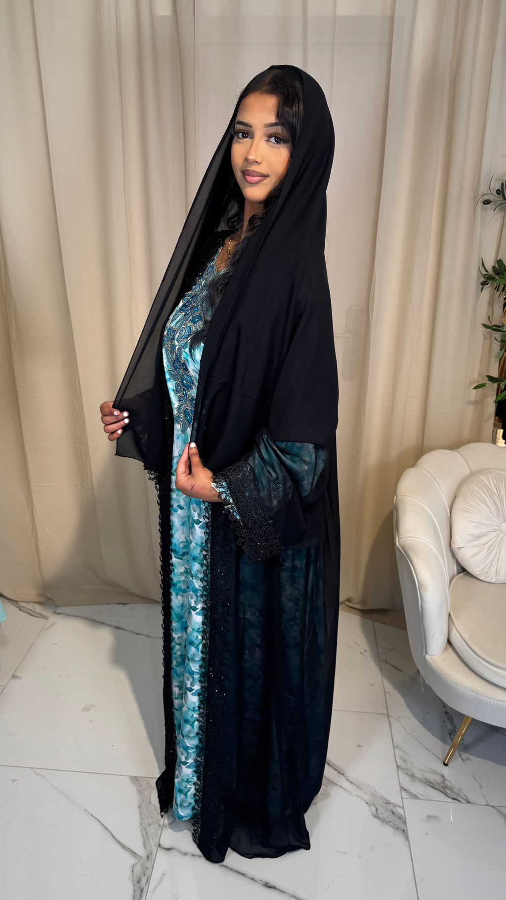 Single Chiffon abaya & Hijab