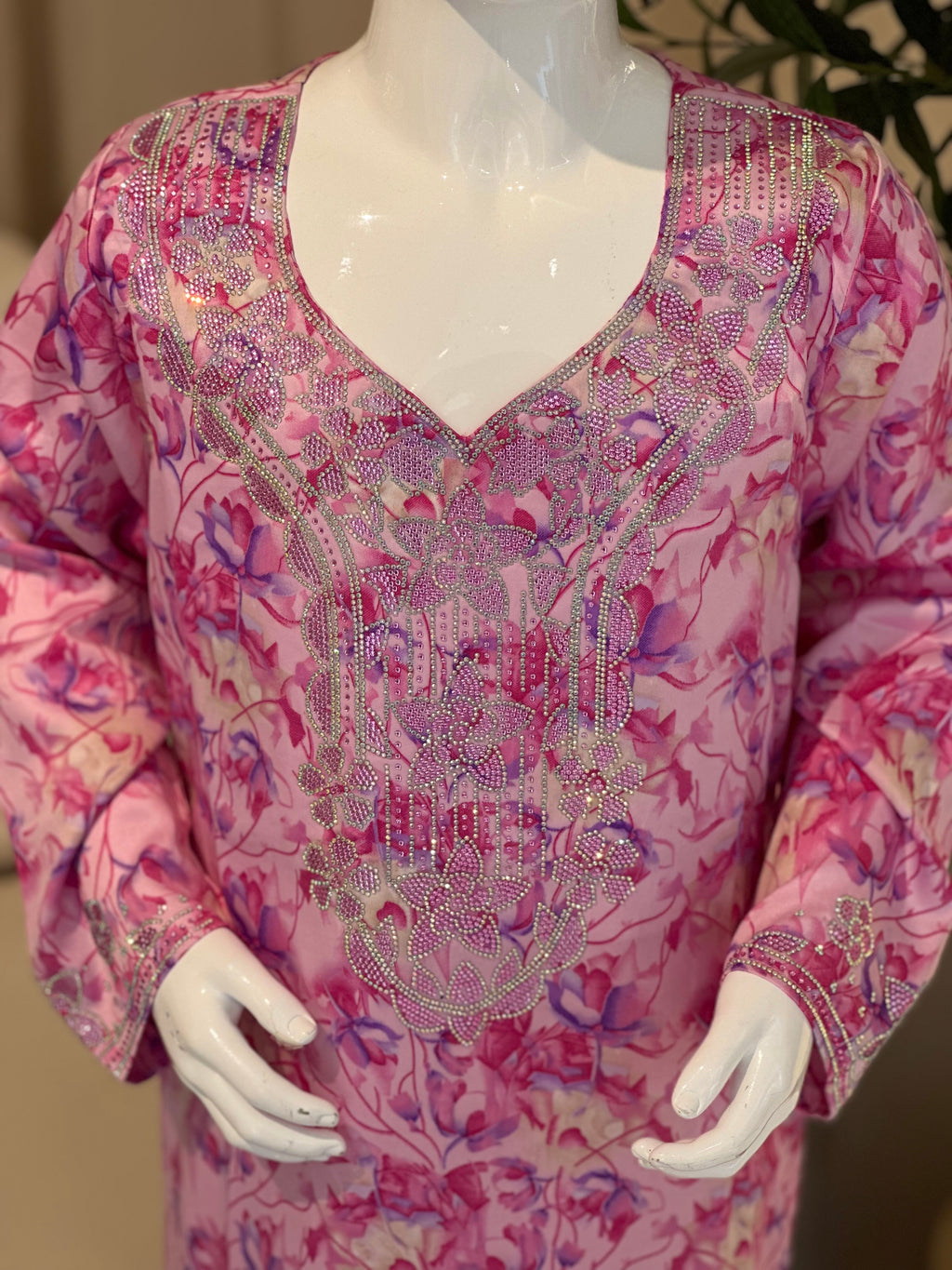 Pink/purple flower print Makhawer